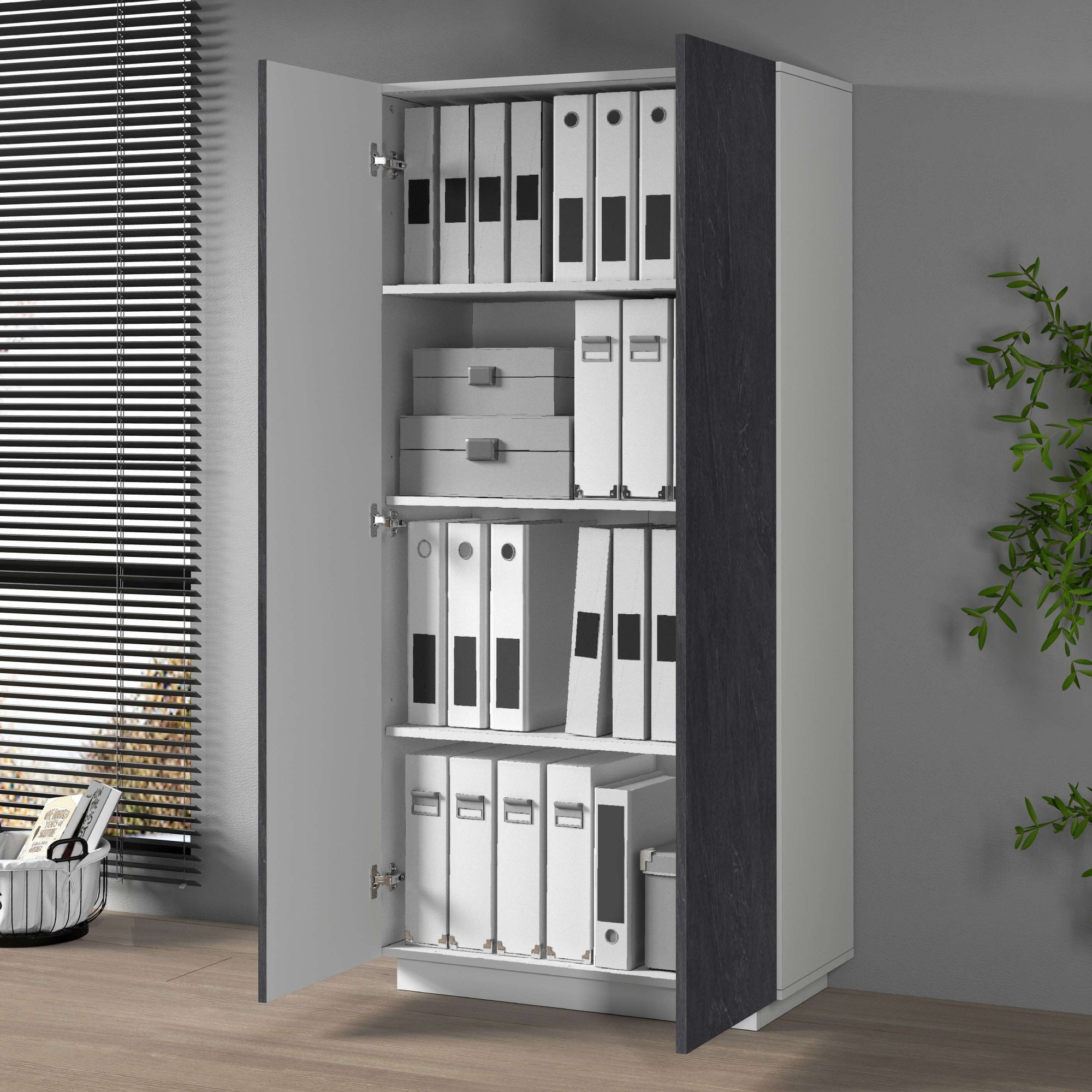 INOSIGN Aktenschrank »Coro, Mehrzweckschrank, Büroschrank mit 2 Türen«, & verstellbare Einlegeböden, Höhe 86 oder 166 cm, Made in Italy