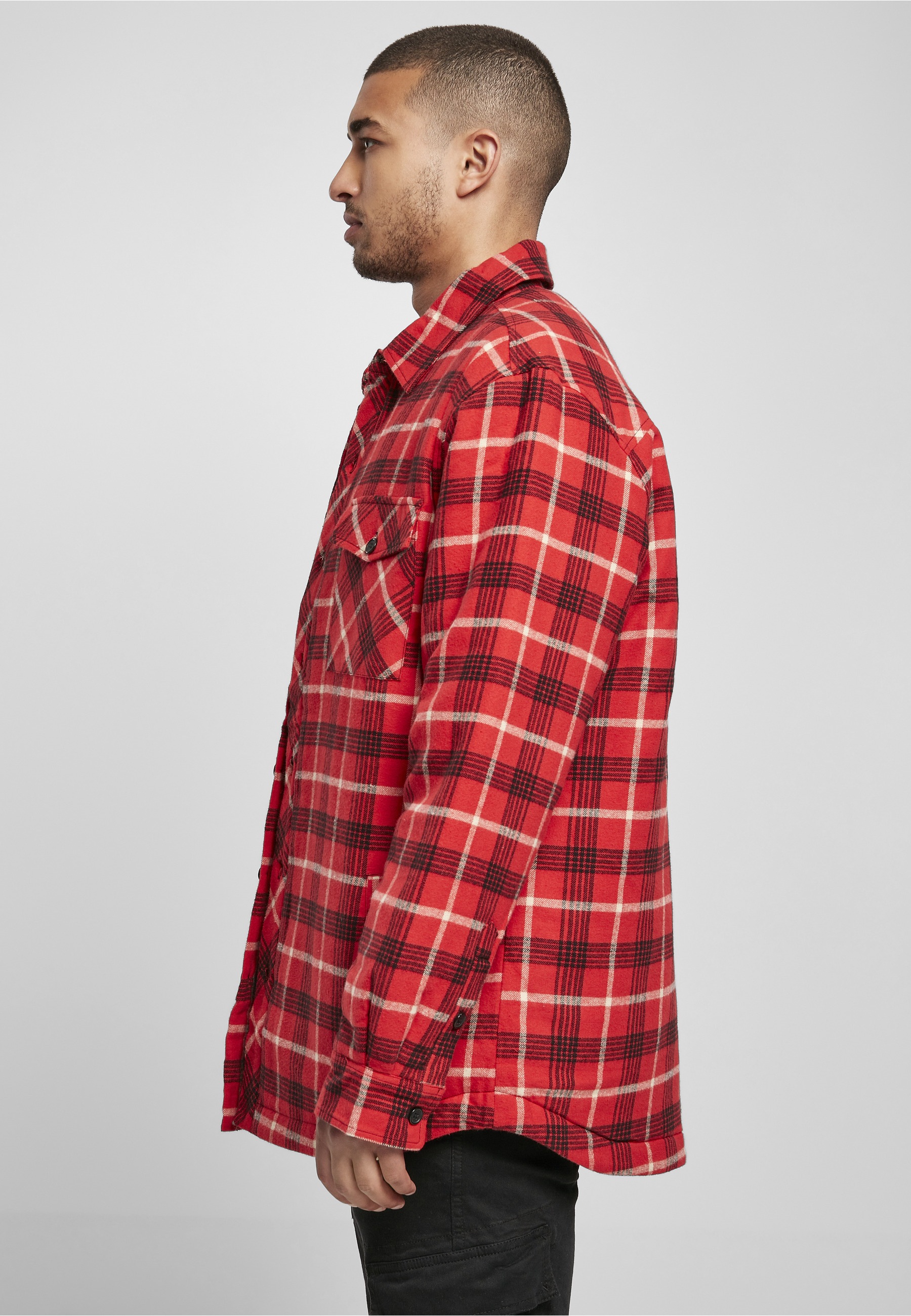 URBAN CLASSICS Funktionsmantel »Urban Classics Herren Plaid Quilted Shirt Jacket«