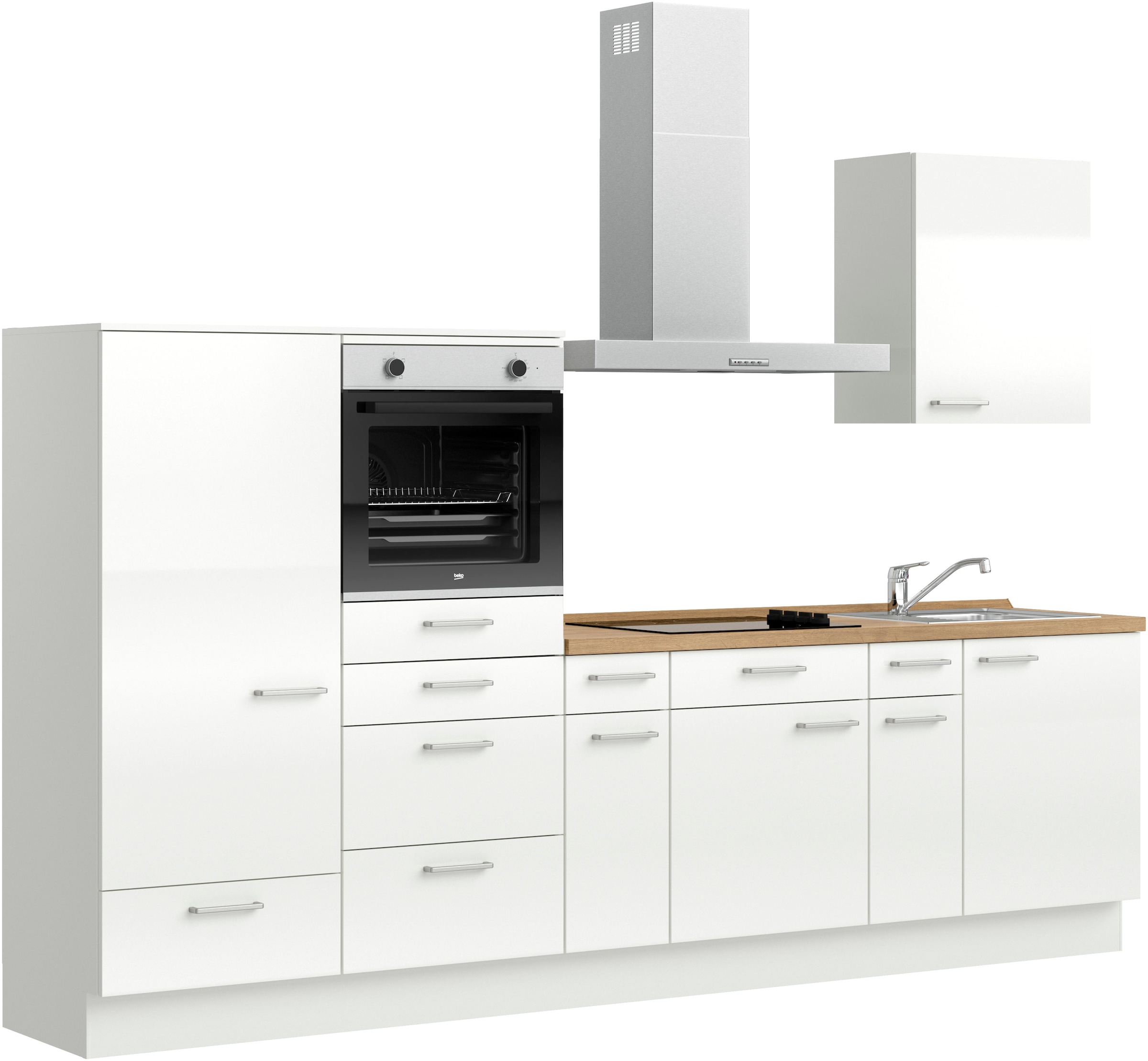 nobilia® Küchenzeile »"Flash I"«, vormontiert, Ausrichtung wählbar, Breite 300 cm, wahlw. mit E-Geräten