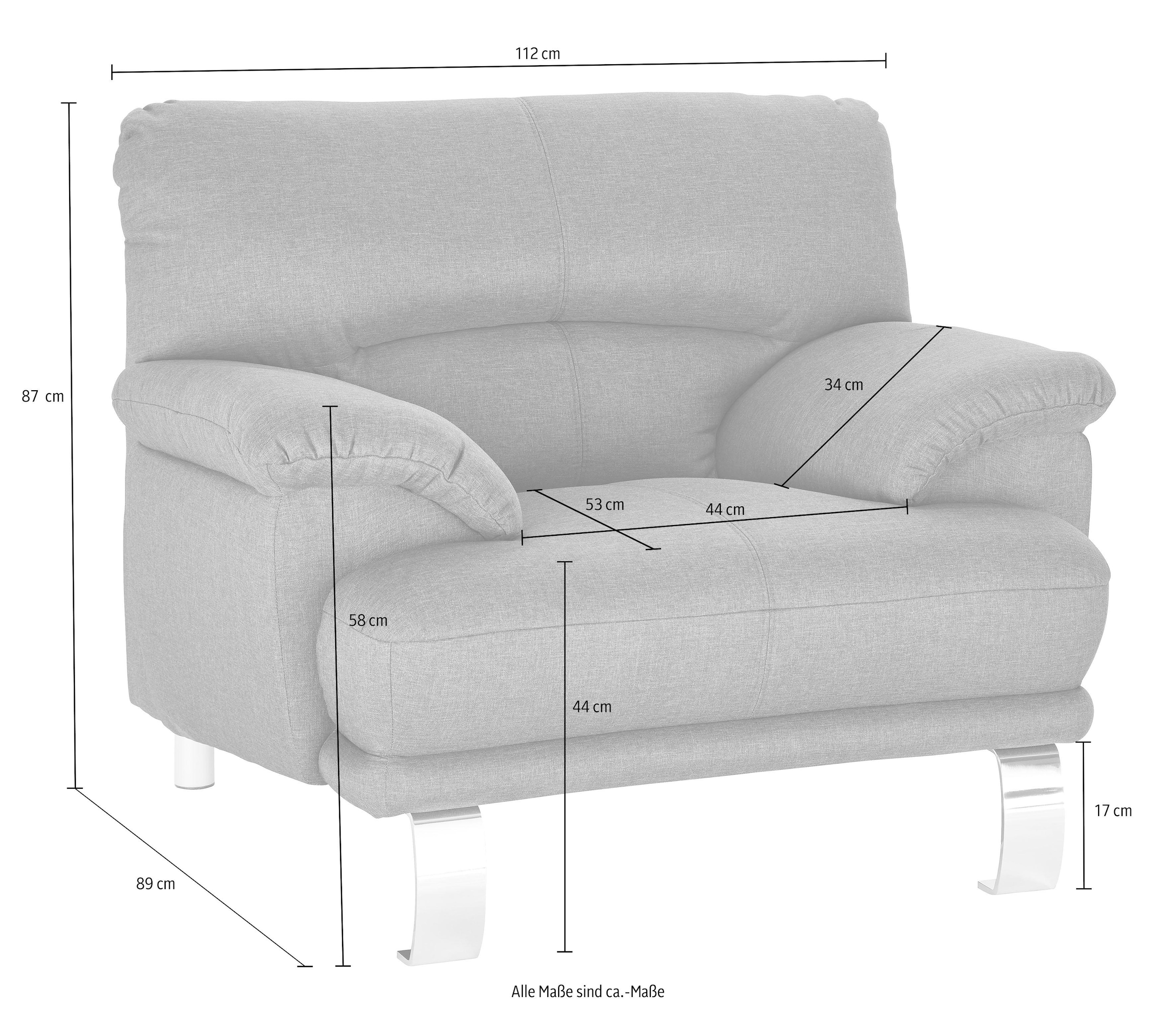 TRENDMANUFAKTUR Sessel »Cecilia II, Loungesessel in italienischem Design«, breite und bequeme Armlehnen