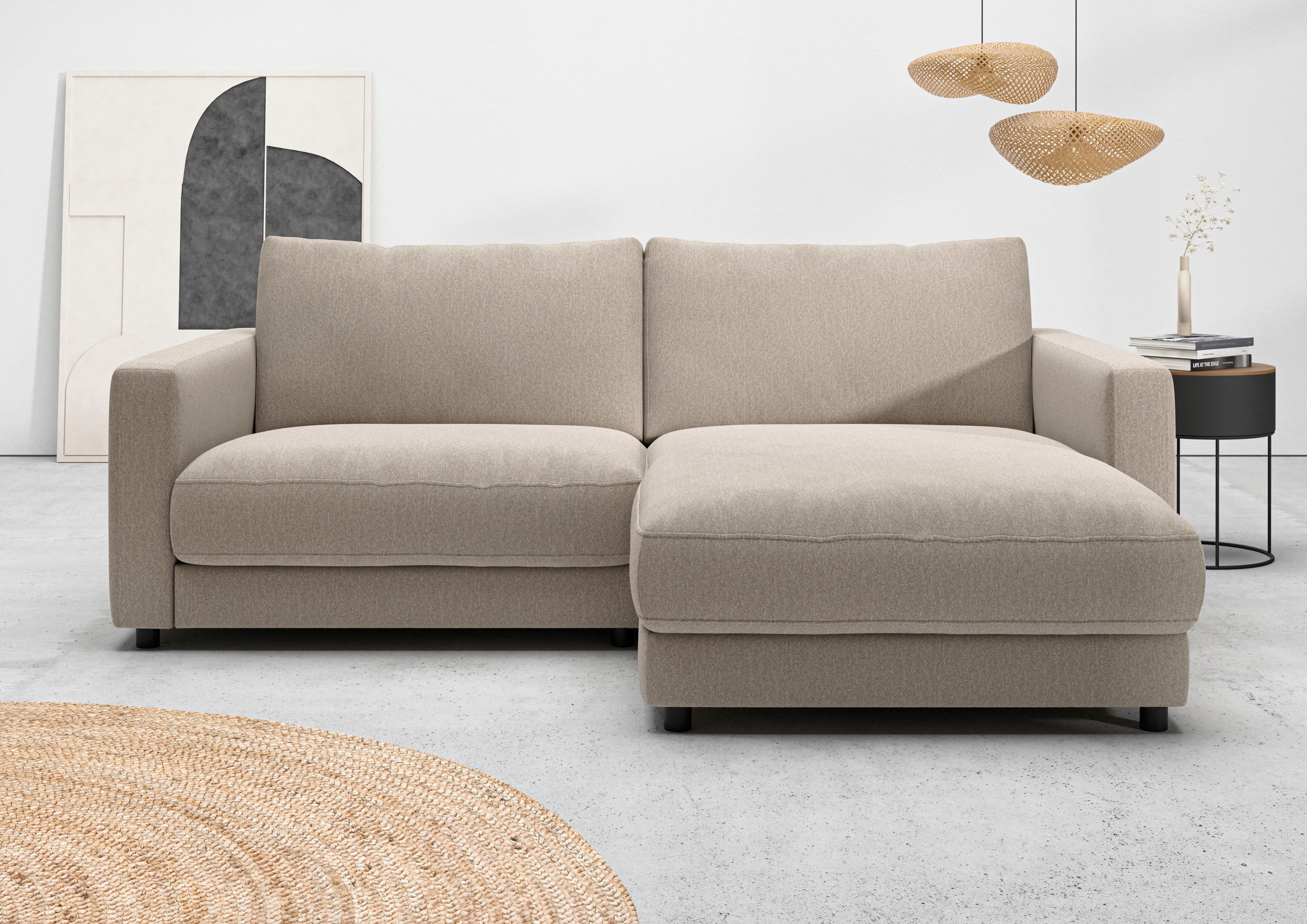 Home affaire Ecksofa "Ecksofa Jiro, L-Form, große Sitztiefe, Breite 226 cm" günstig online kaufen