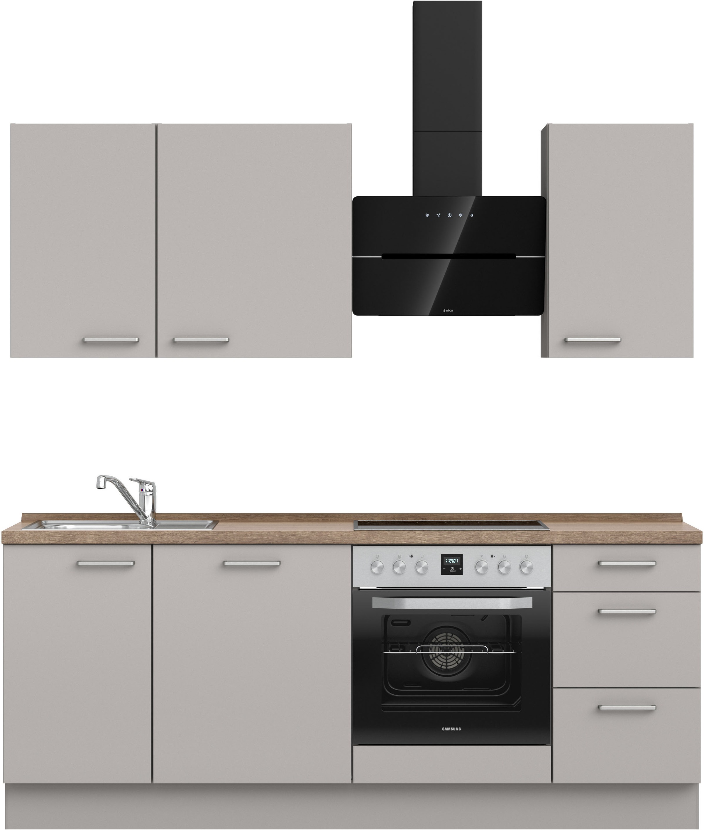nobilia 1100000002199 ""Touch II", NEU: individuell anpassbar mit gratis Profi-Beratung" vormontiert, Breite 210 cm, Ausrichtung wählbar, wahlw. mit E-Geräten