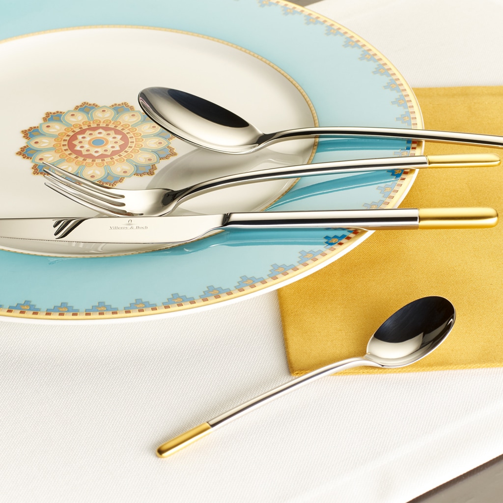 Villeroy & Boch Tafelmesser »Tafelmesser Ella teilvergoldet 238 mm 6er Set silber-gold« Spülmaschinenfest