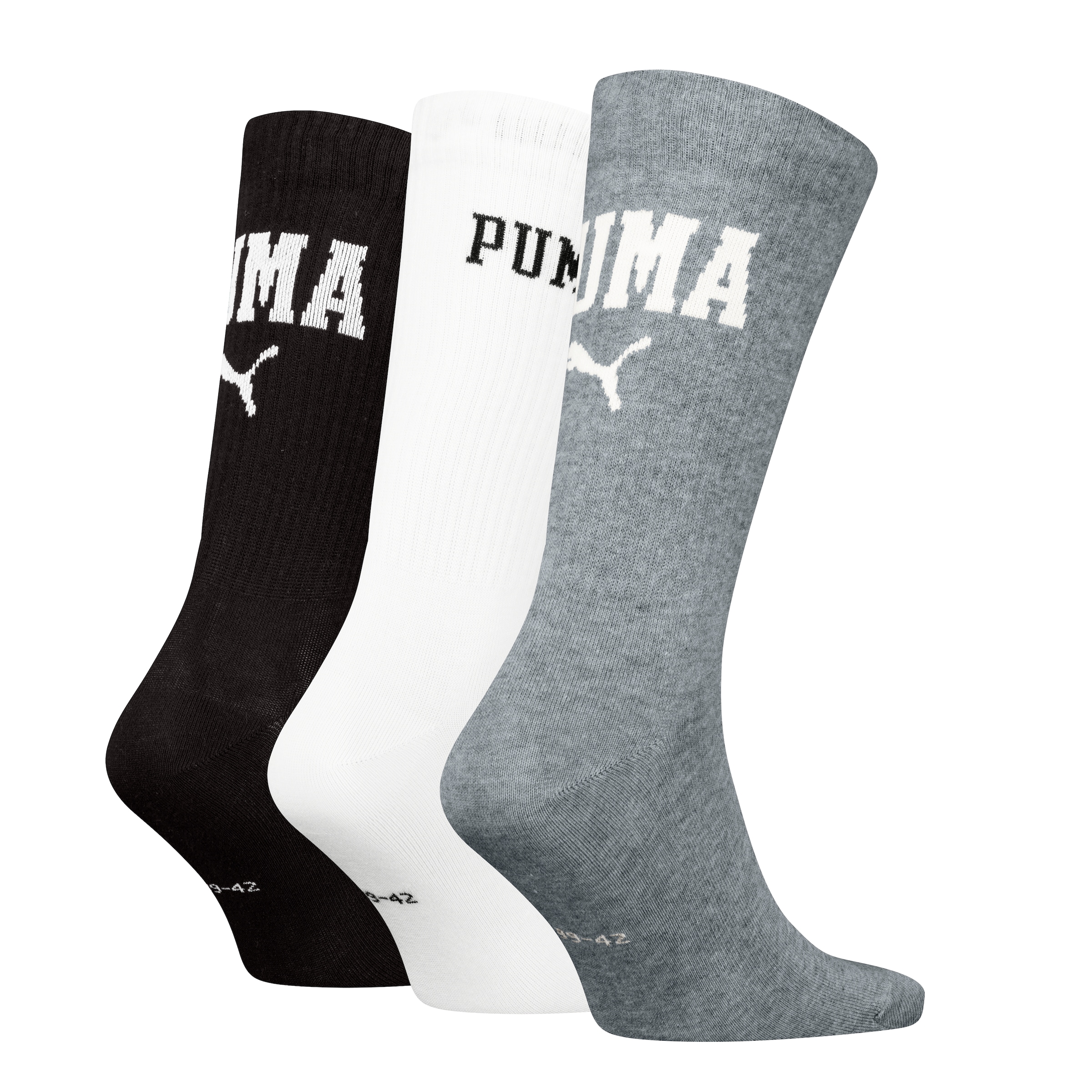 PUMA Socken, (3 Paar, 3er Pack), mit verstärkten Zehen und Fersen