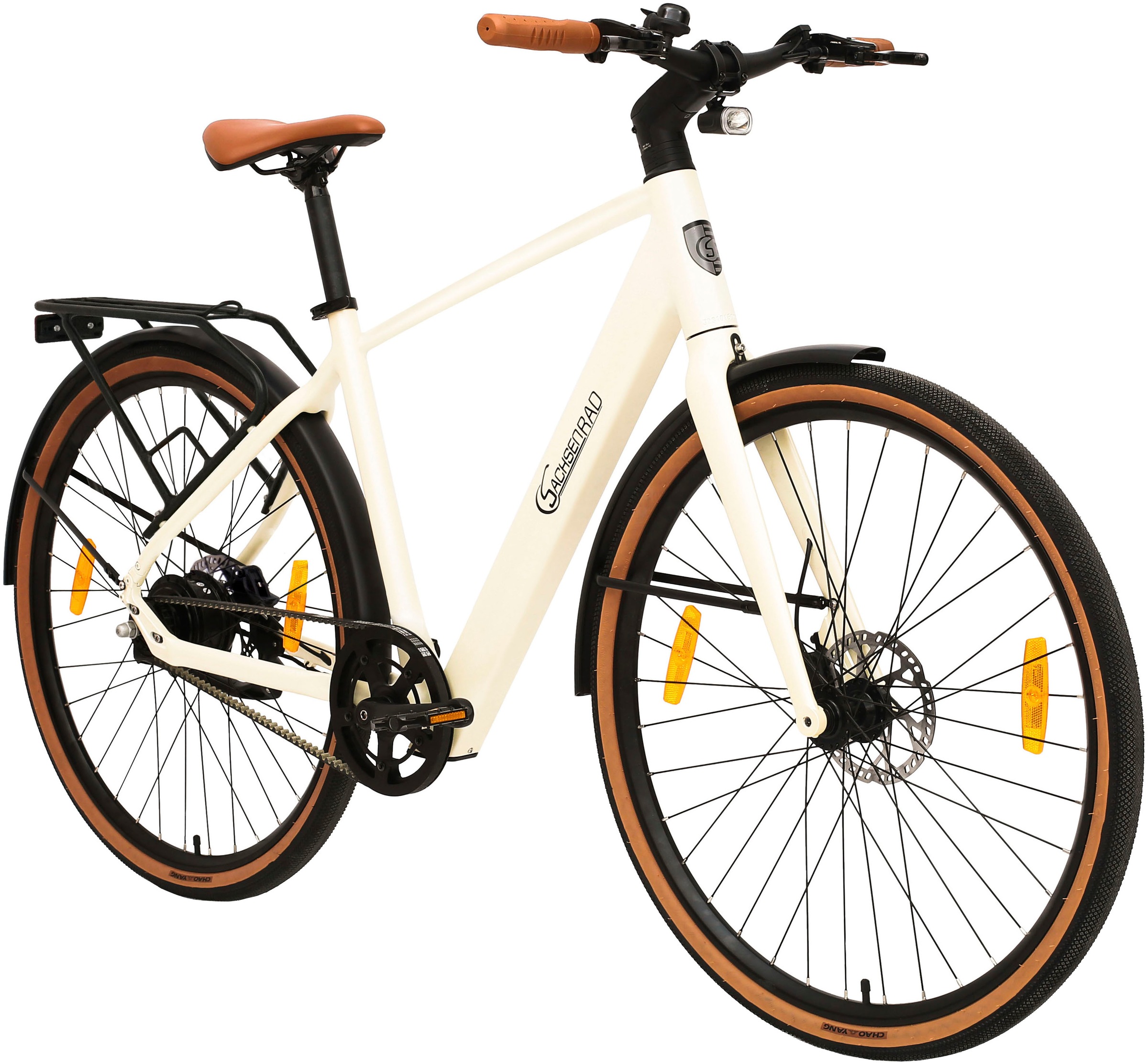 SachsenRAD Urban City E-Bike C3M Roma II in Mamorweiss mit Riemenantrieb