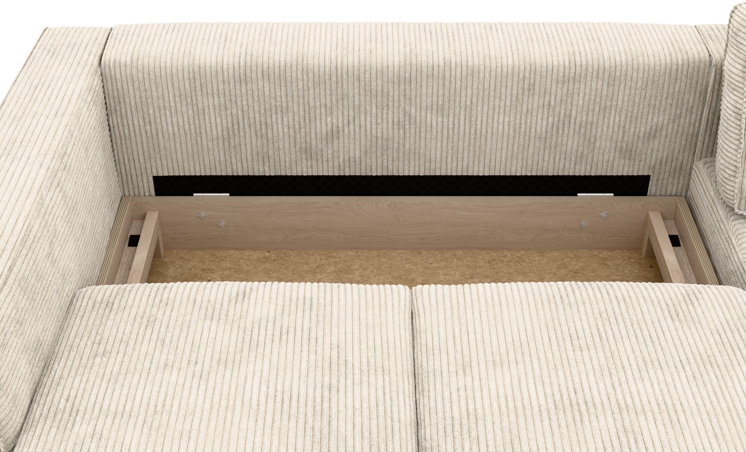 TRENDMANUFAKTUR Ecksofa »Watkins, Couch wahlweise mit Schlaffunktion & Bettkasten, auch in Cord«, Recamiere beidseitig montierbar, Sofa in L-Form, Breite 232 cm