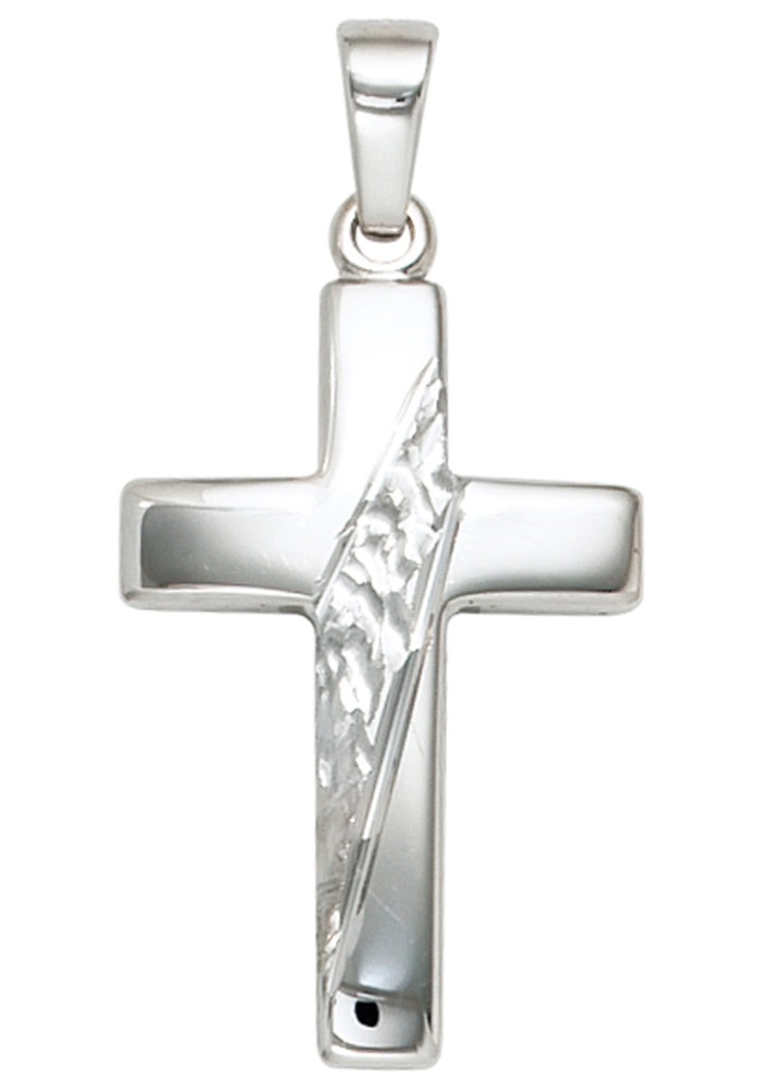 JOBO Damen Kreuzanhänger "Anhänger Kreuz Silberkreuz 23 mm", Silber 925 (Sterlingsilber)silber 925, Silber 925 (Sterlingsilber), Schmuckanhänger, 925