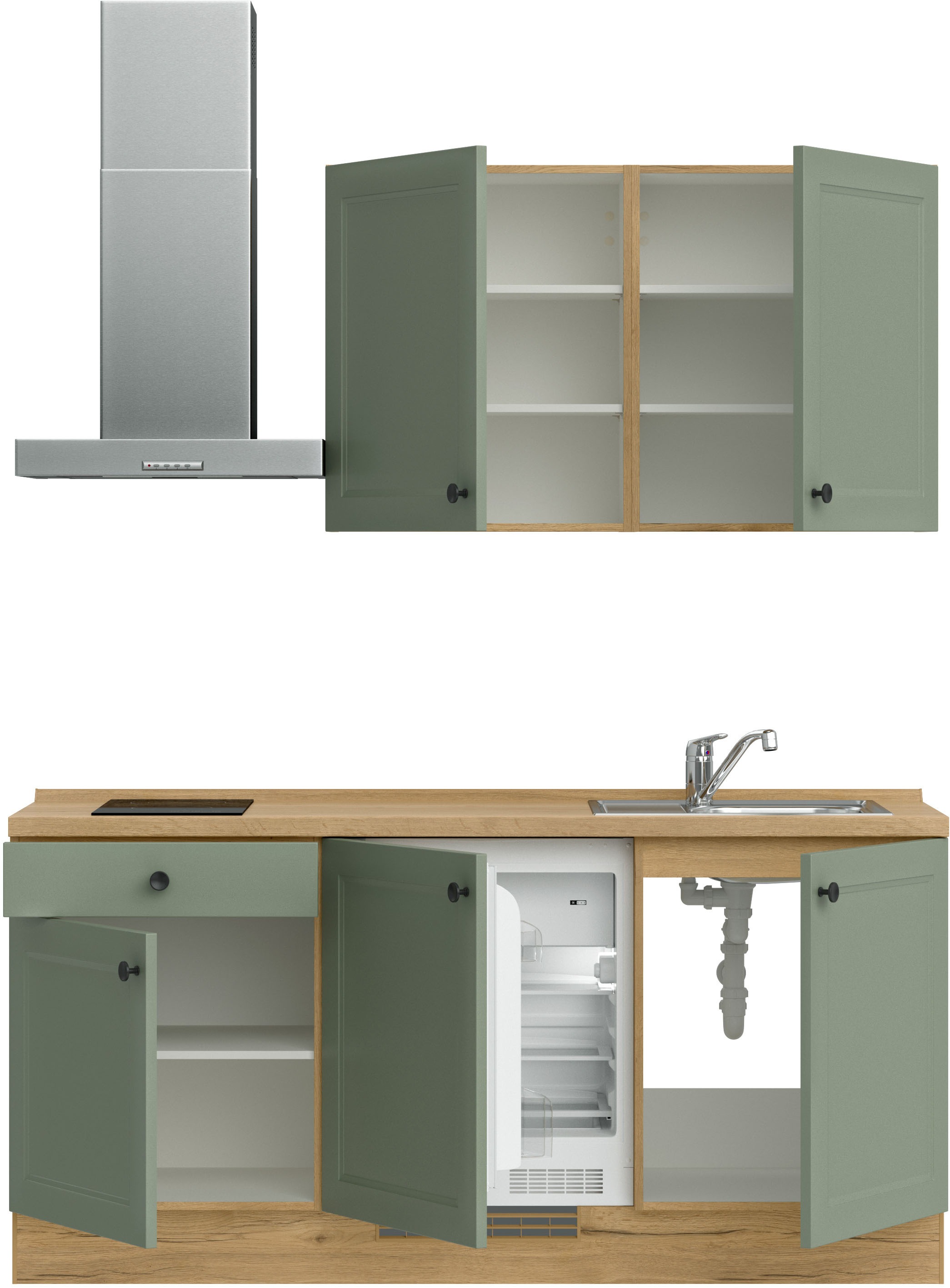 nobilia® Küchenzeile »"Cascada I"«, vormontiert, Ausrichtung wählbar, Breite 180 cm, wahlw. mit E-Geräten