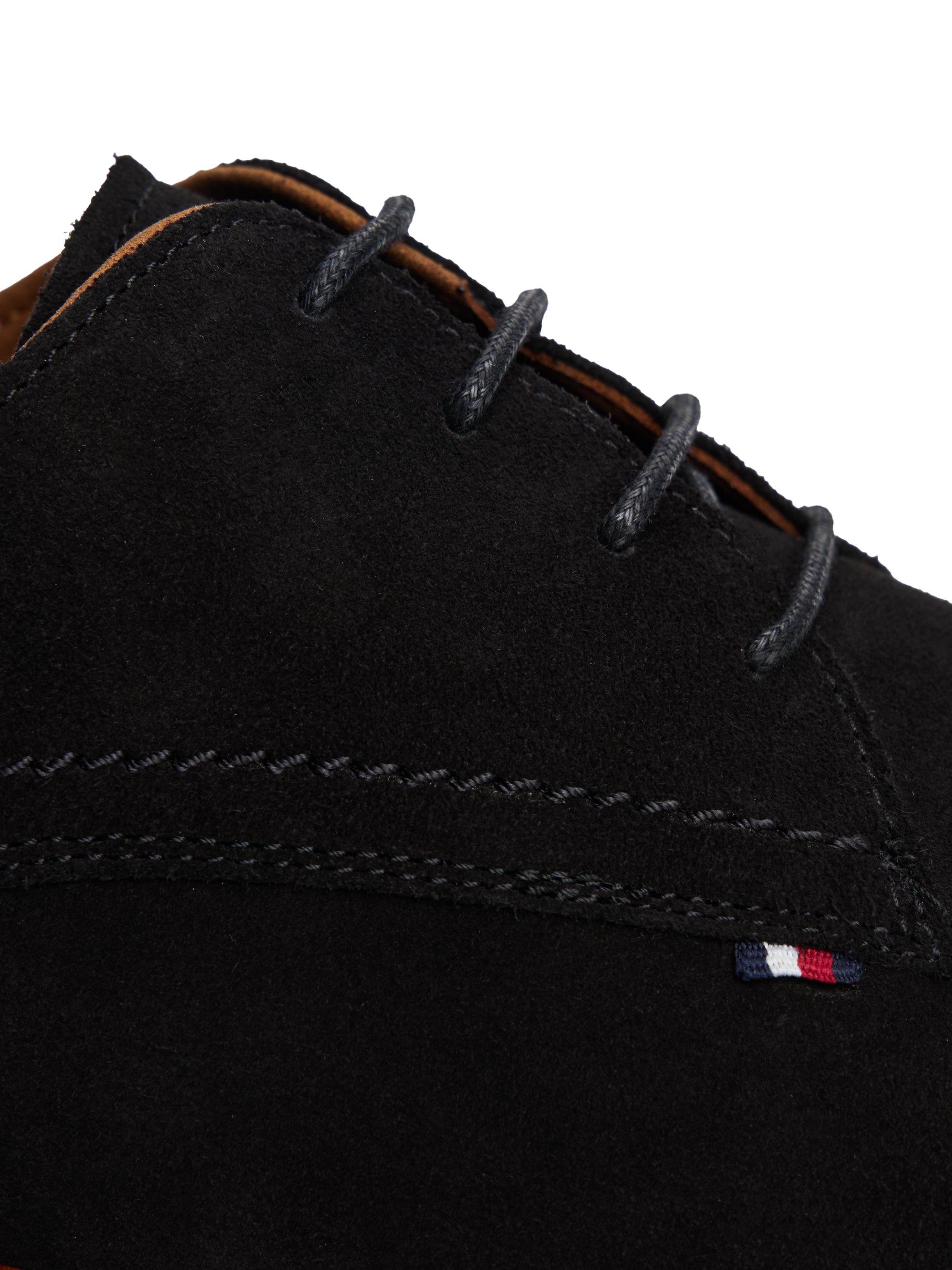 Tommy Hilfiger Schnürschuh »HILFIGER DRESS SUEDE SHOE«, Abendschuh, Businessschuh mit kleiner Logoflagge