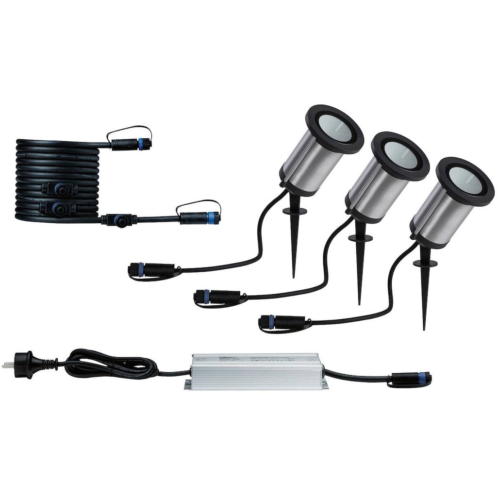 Paulmann LED Gartenstrahler »Plug & Shine«, 3 flammig-flammig, LED-Modul, 3000K 6W 24V IP65