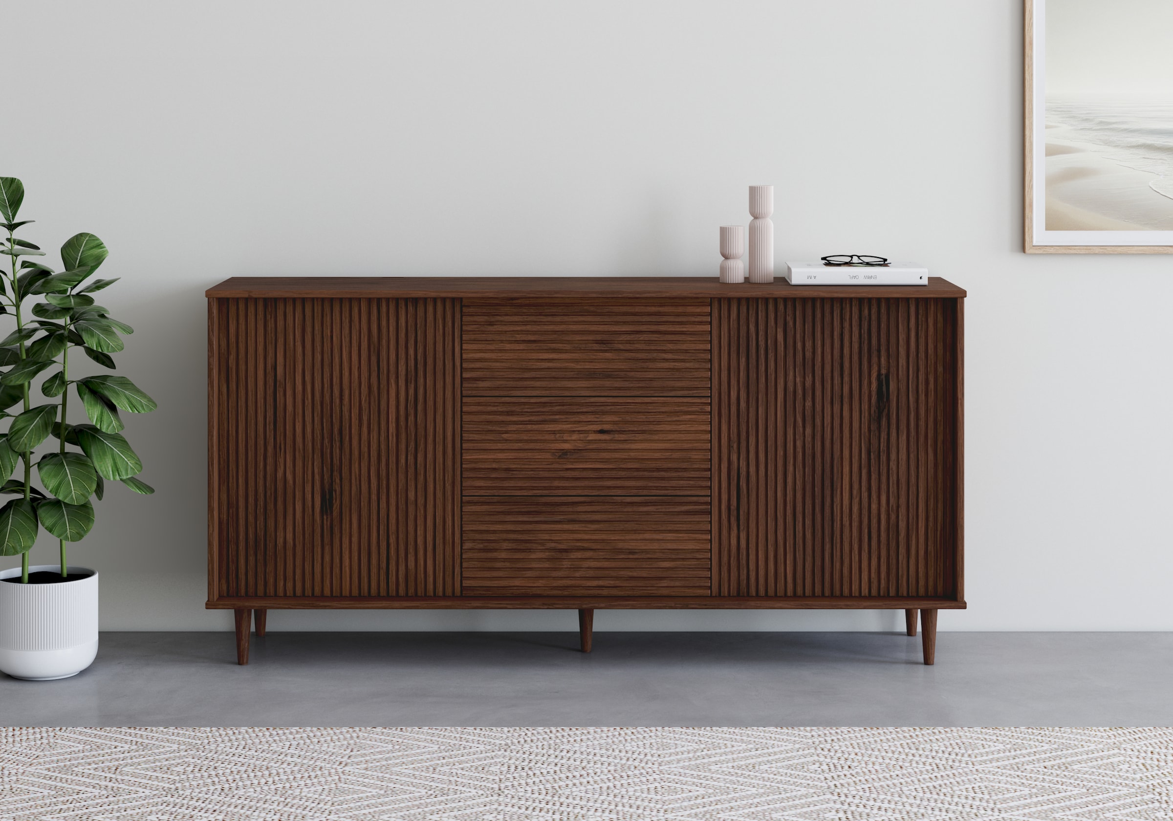 INOSIGN Sideboard "Malmedy", Kommode aus massivem Kiefernholz, Push-to-open günstig online kaufen