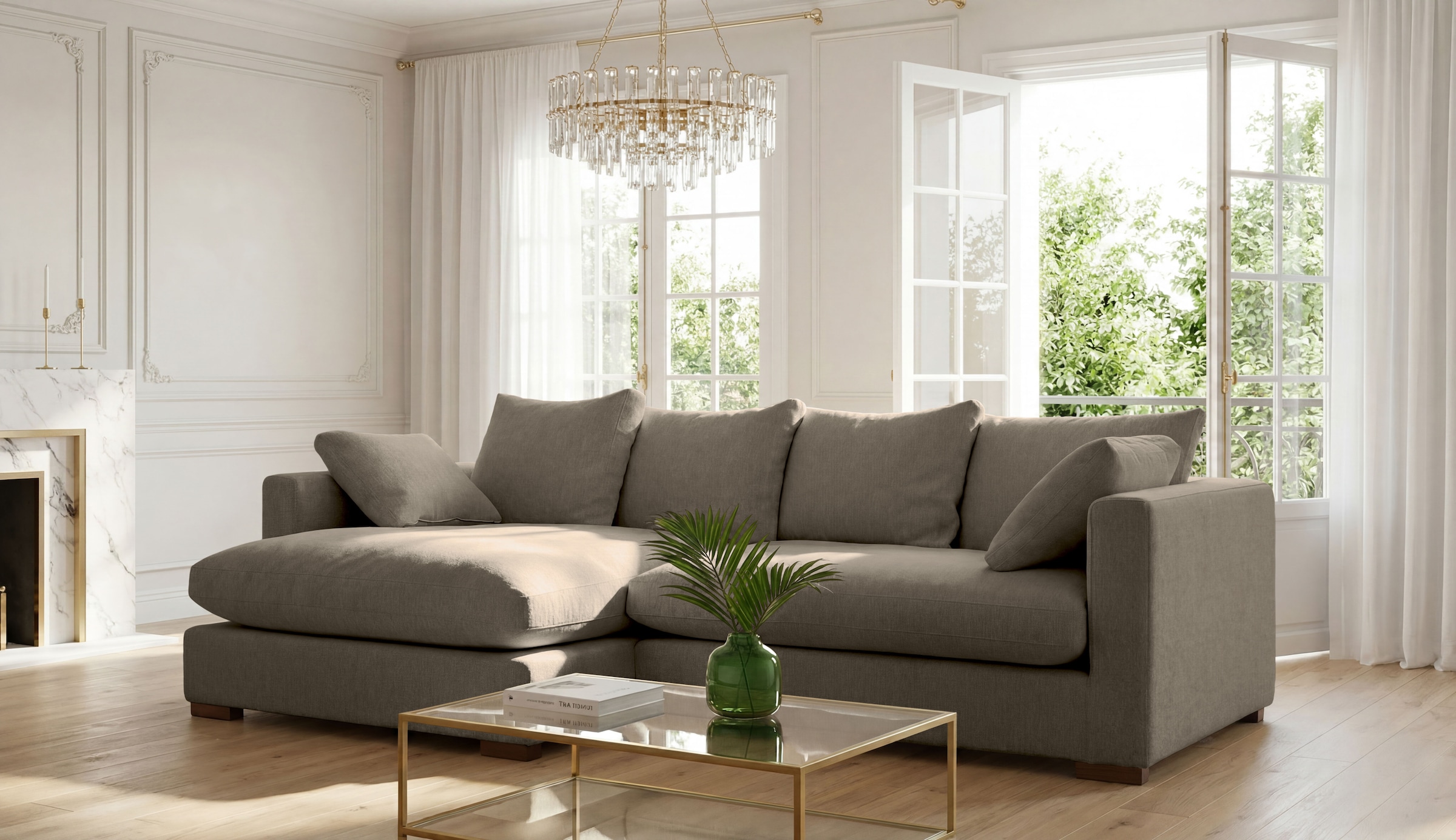 OTTO home Ecksofa "Coray" Breite 266 cm, extra weich und kuschelig, mit Federn und Daunen