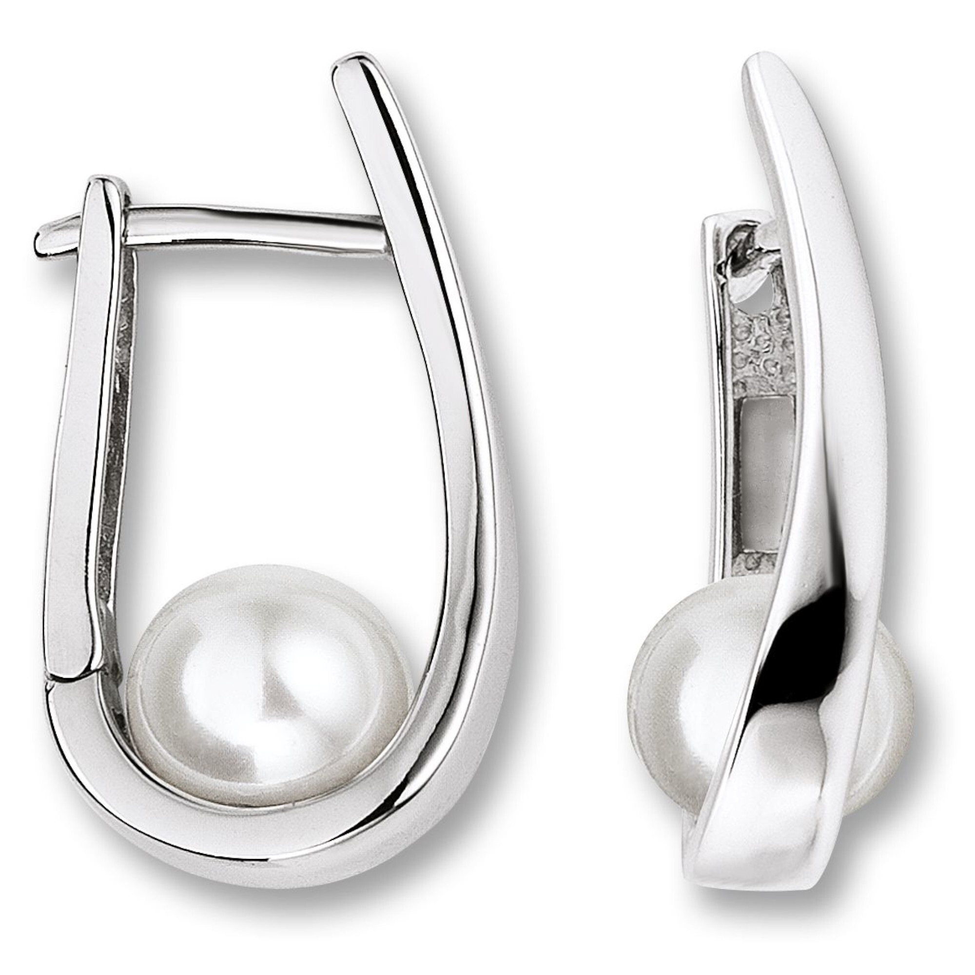 Paar Creolen ONE ELEMENT "Ohrringe Creolen aus 925 Silber Ohrringe Creolen aus 925 Silber", silber, Ohrringe, Damen, Damen, Perlen Silber 925 (Sterlingsilber), Perlen, Silber 925 (Sterlingsilber), Ihr persönliches Symbol – liebevoll gearbeitet für jeden T