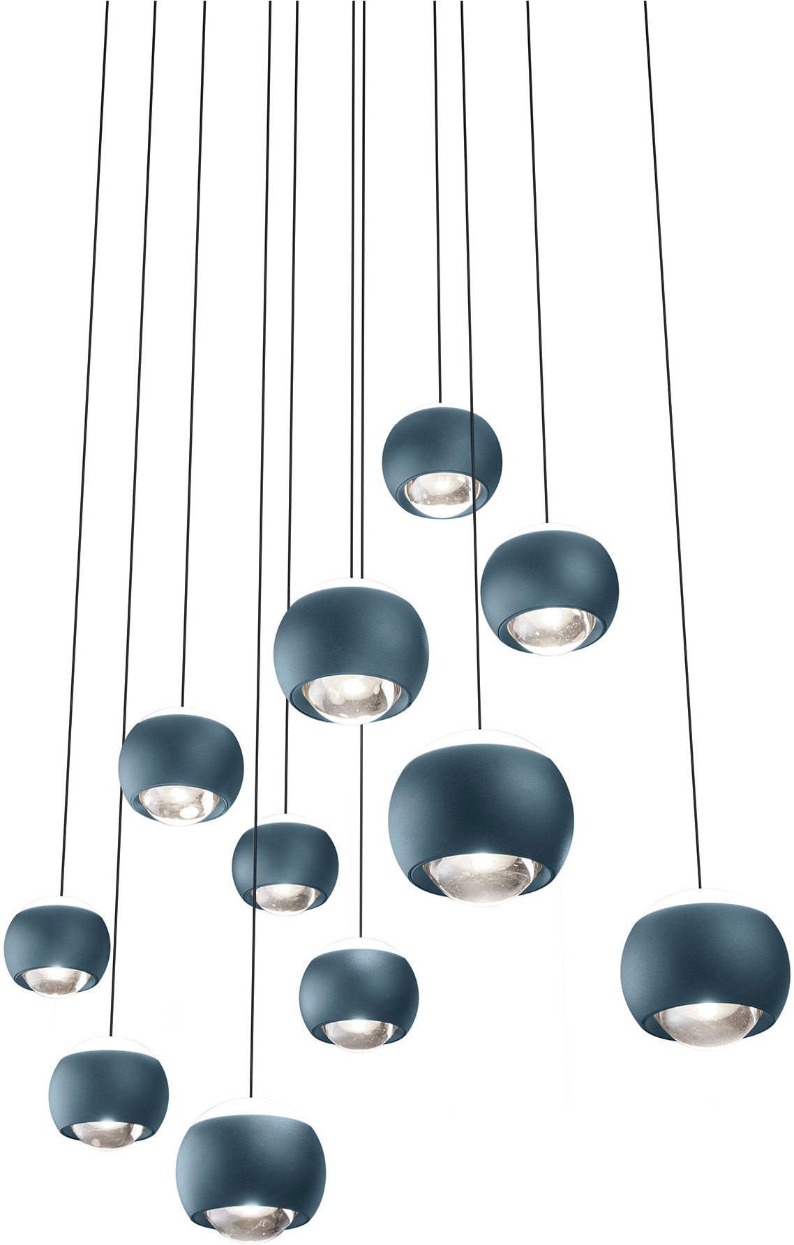 Musterring LED Pendelleuchte »CANNON, 11-flammige LED Hängelampe 5W 500Lumen 2300-4000K CCT« LED-Board 1 Stk. Farbwechsler | warmweiß - kaltweiß mit Fernbedienung, stufenlos höhenverstellbar max 195cm dimmbar Memory