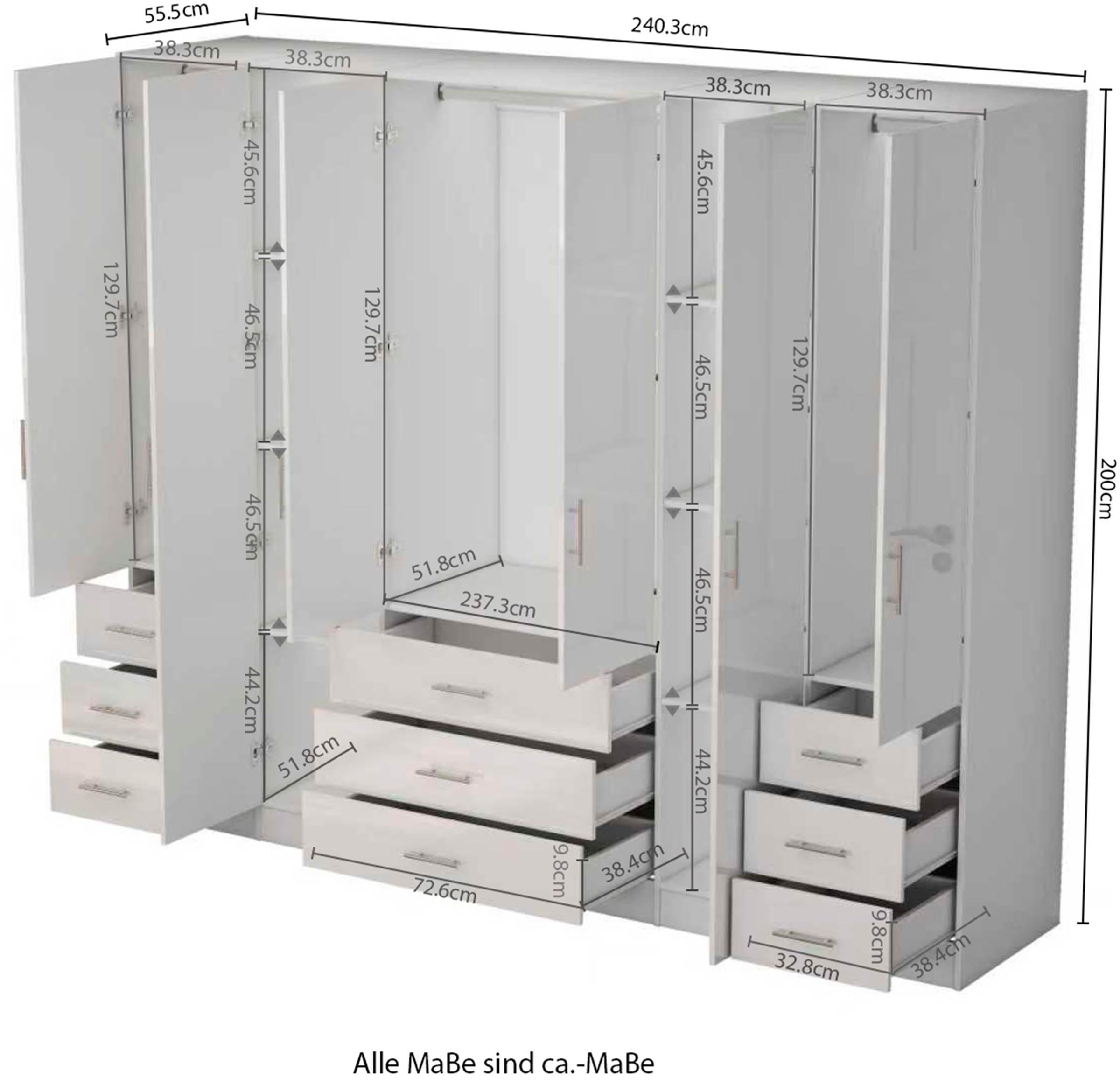 OTTO home Kleiderschrank »Trento Schlafzimmerschrank Garderobe Hochglanz Bestseller«