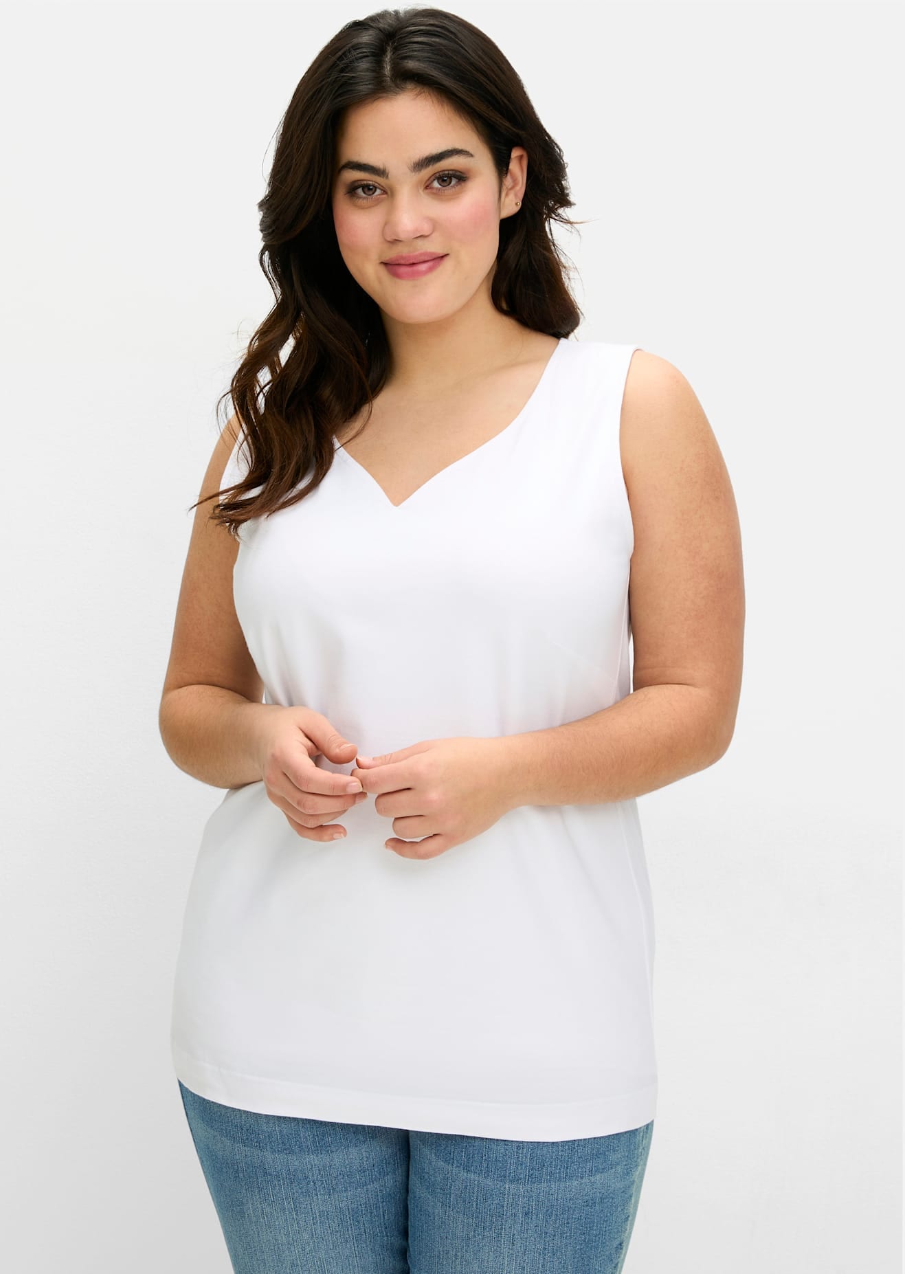 Sheego Tanktop Women's Ecru 56 4