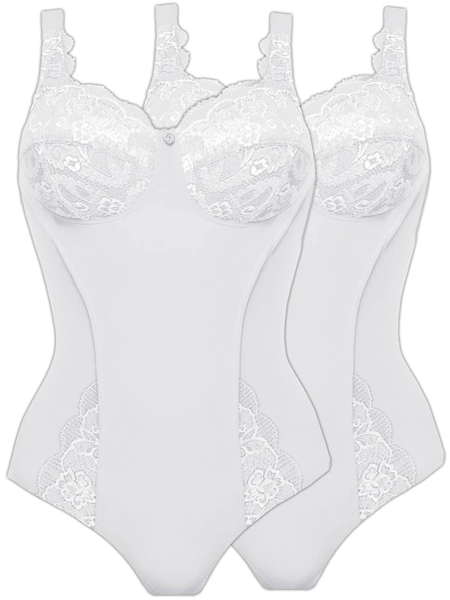 SUSA Damen Body "2er Pack Body ohne Bügel Latina", Gr. 80, weiß, Obermaterial: 78% Polyamid PA. 15% Elasthan EL. 7% Baumwolle CO., Bodys