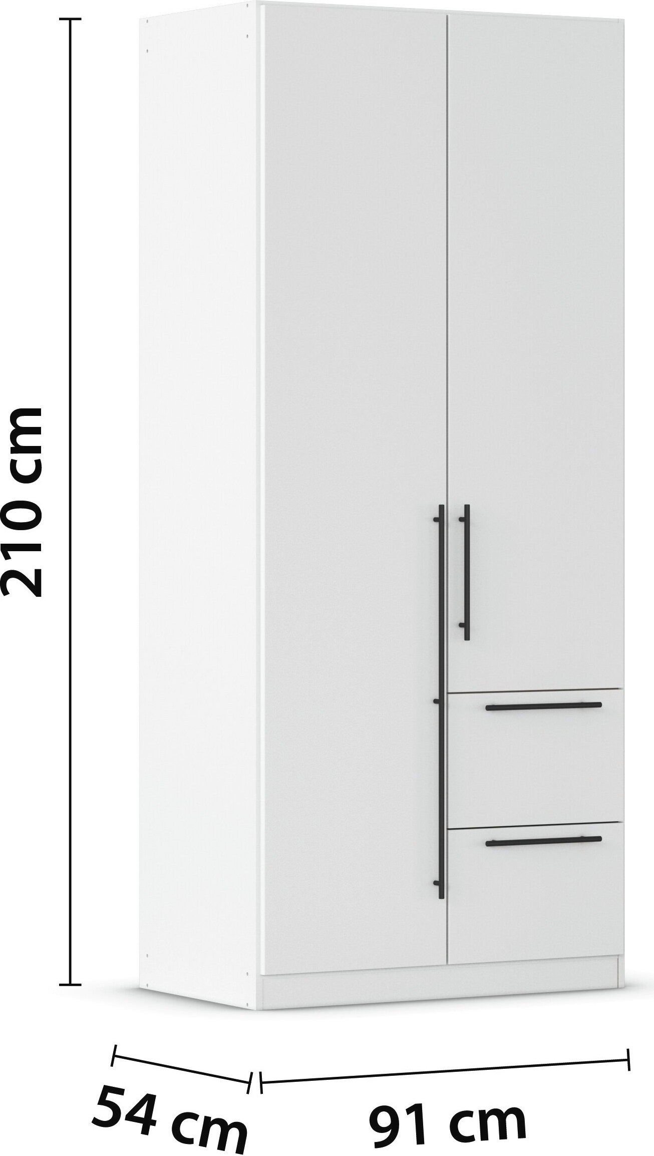 rauch Kleiderschrank »Drehtürenschrank Schrank Garderobe Wäscheschrank Schlafzimmer AVOLA«, (in 3 verschiedenen Ausstattungen BASIC/CLASSIC/PREMIUM), mit hochwertigen Stangengriffen in Schwarz aus Metall MADE IN GERMANY
