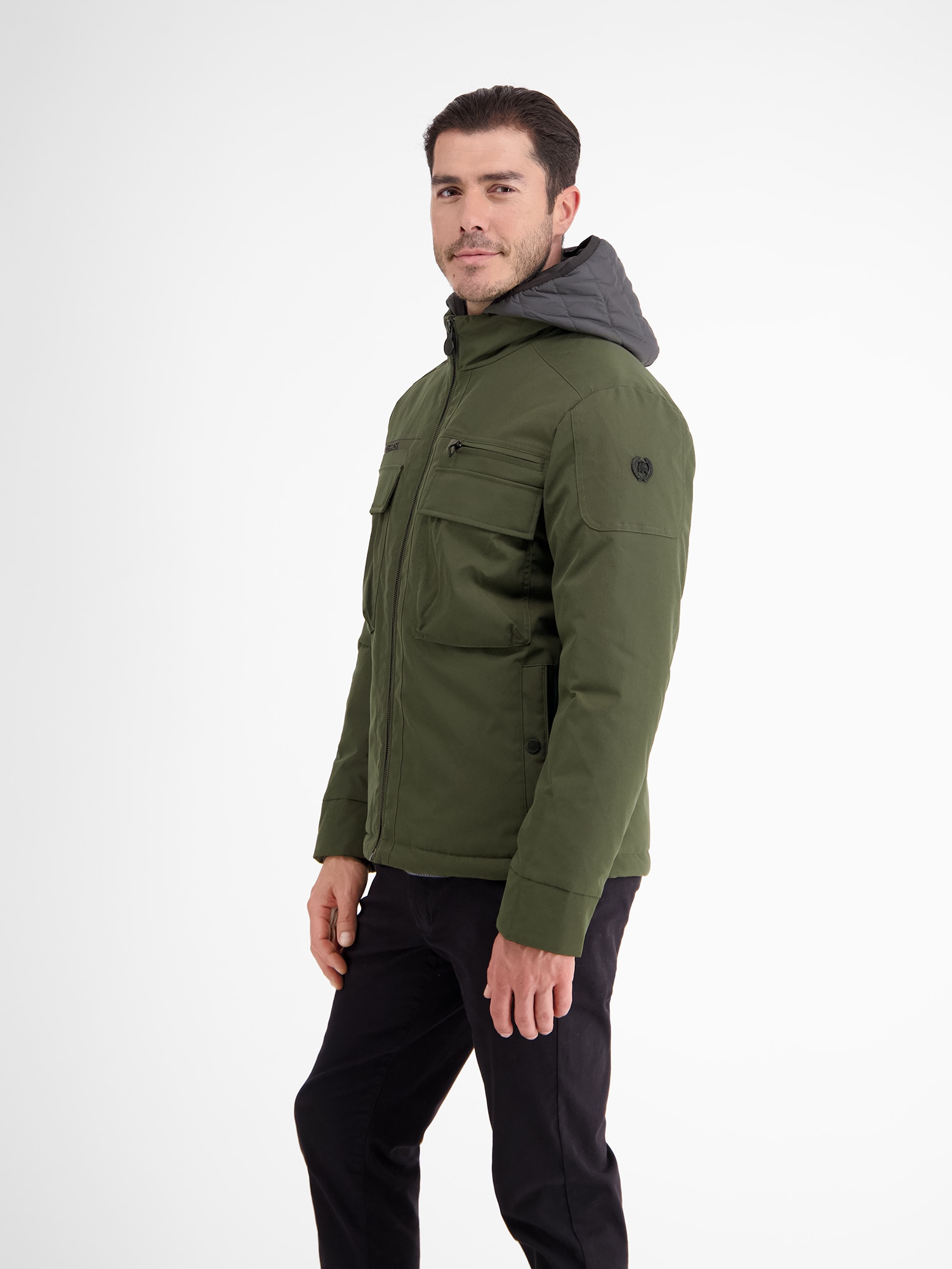 LERROS Outdoorjacke »LERROS Fieldjacket mit Kapuze, gefüttert«, mit Kapuze, Wasser- und windabweisend, atmungsaktiv