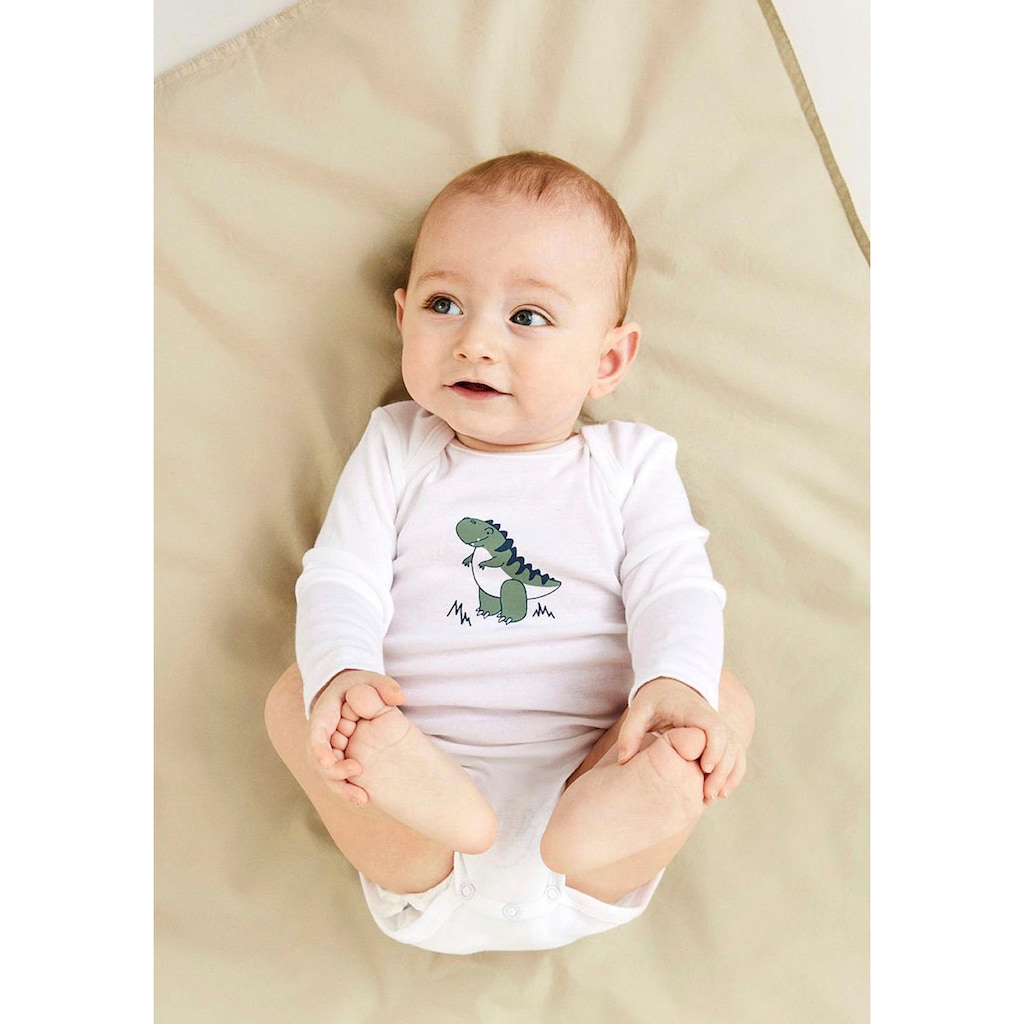 Name It Langarmbody »NBMBODY 3P LS LAUREL WREATH DINO«, (Packung, 3 tlg.)