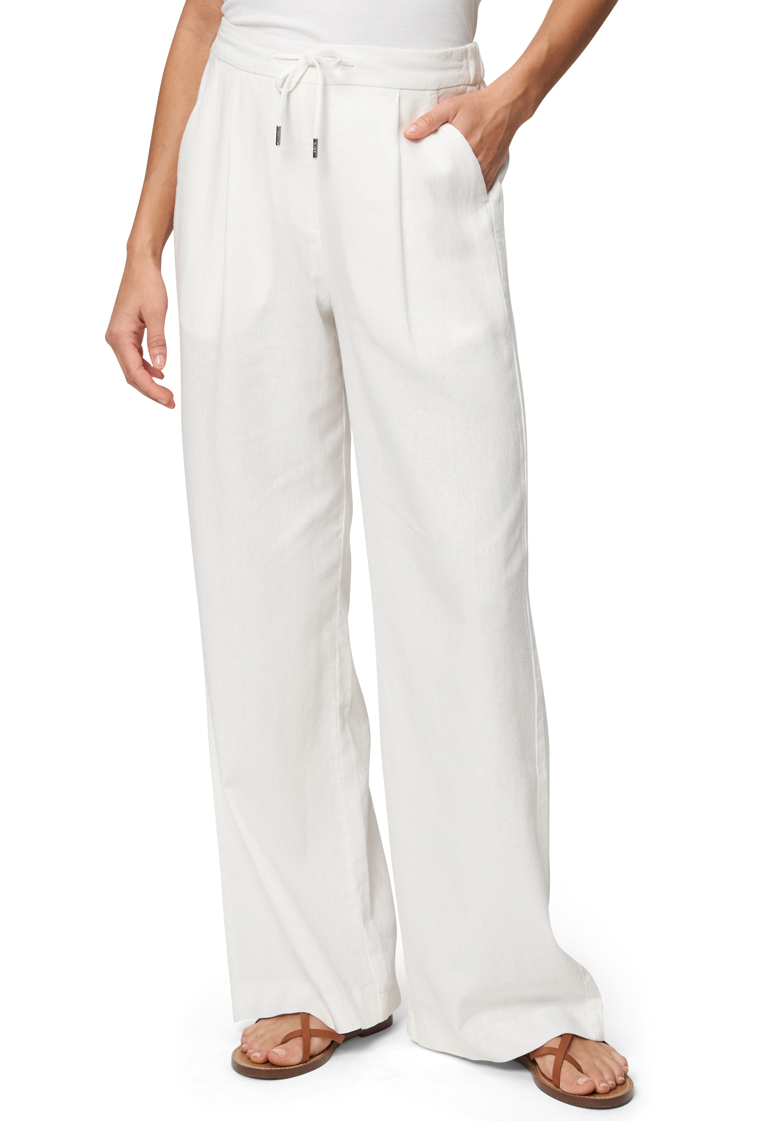 Zero Leinenhose "zero Damen Leinenhose zum Binden 30 Inch", Bindedetail günstig online kaufen