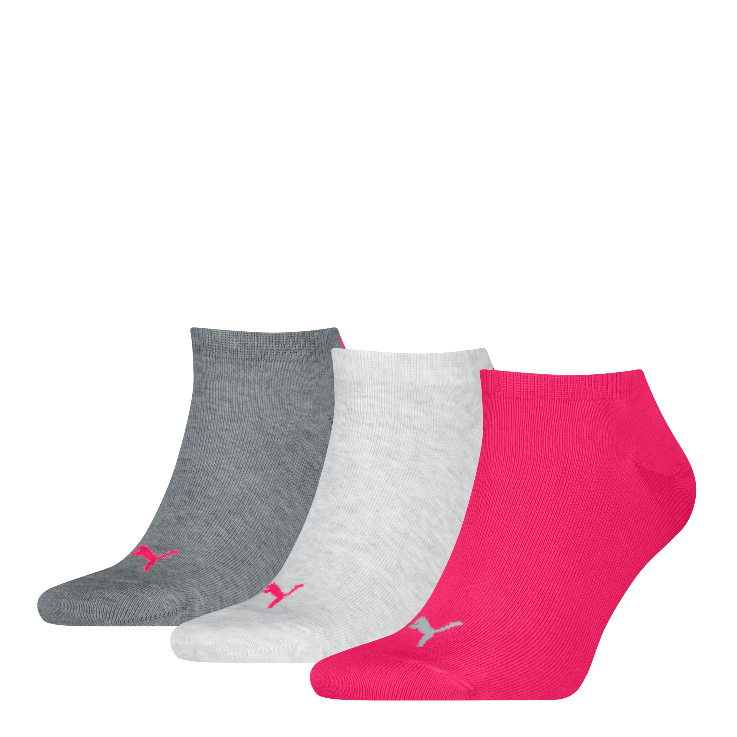 Puma Herren Middle Grau Melange Pink Sneakersocken "Puma Sneaker Plain 3P" 3 Paar Mit Kleinem Logo von Baur - Bild 6