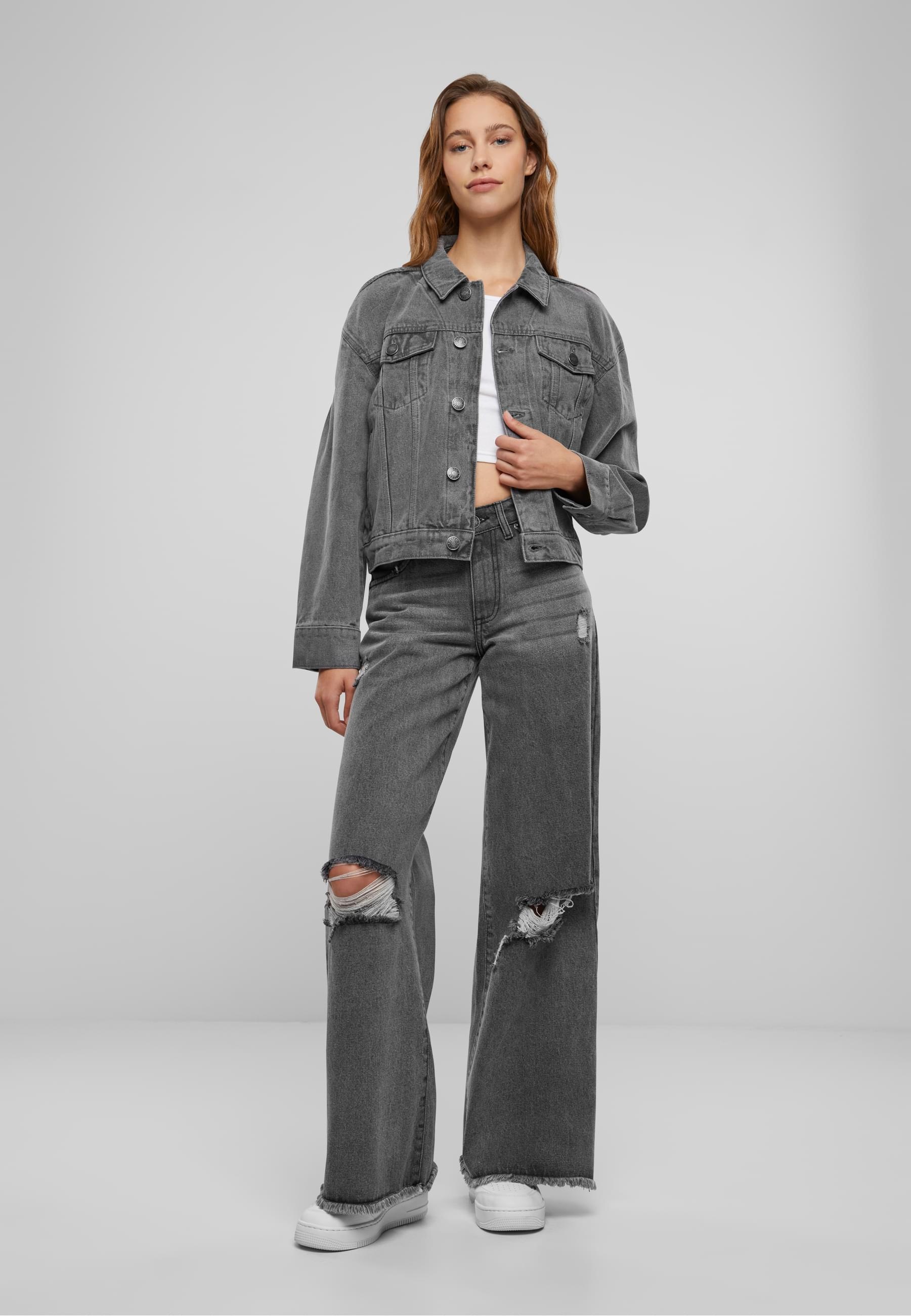 URBAN CLASSICS Jeansjacke »Urban Classics Ladies 80‘s Oversized Denim Jacket«, (1 St.), ohne Kapuze