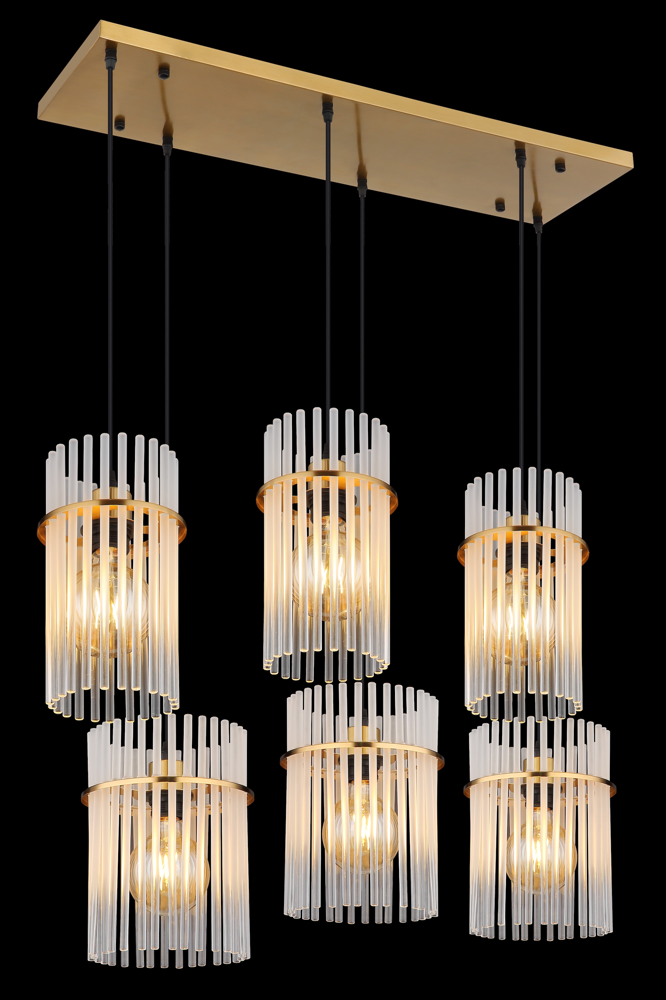 GLOBO LIGHTING Hängeleuchte »GORLEY« E27 1 Stk. Hängelampe Glasstäbe opal klar verlaufend elegant Wohnzimmer Esszimmer