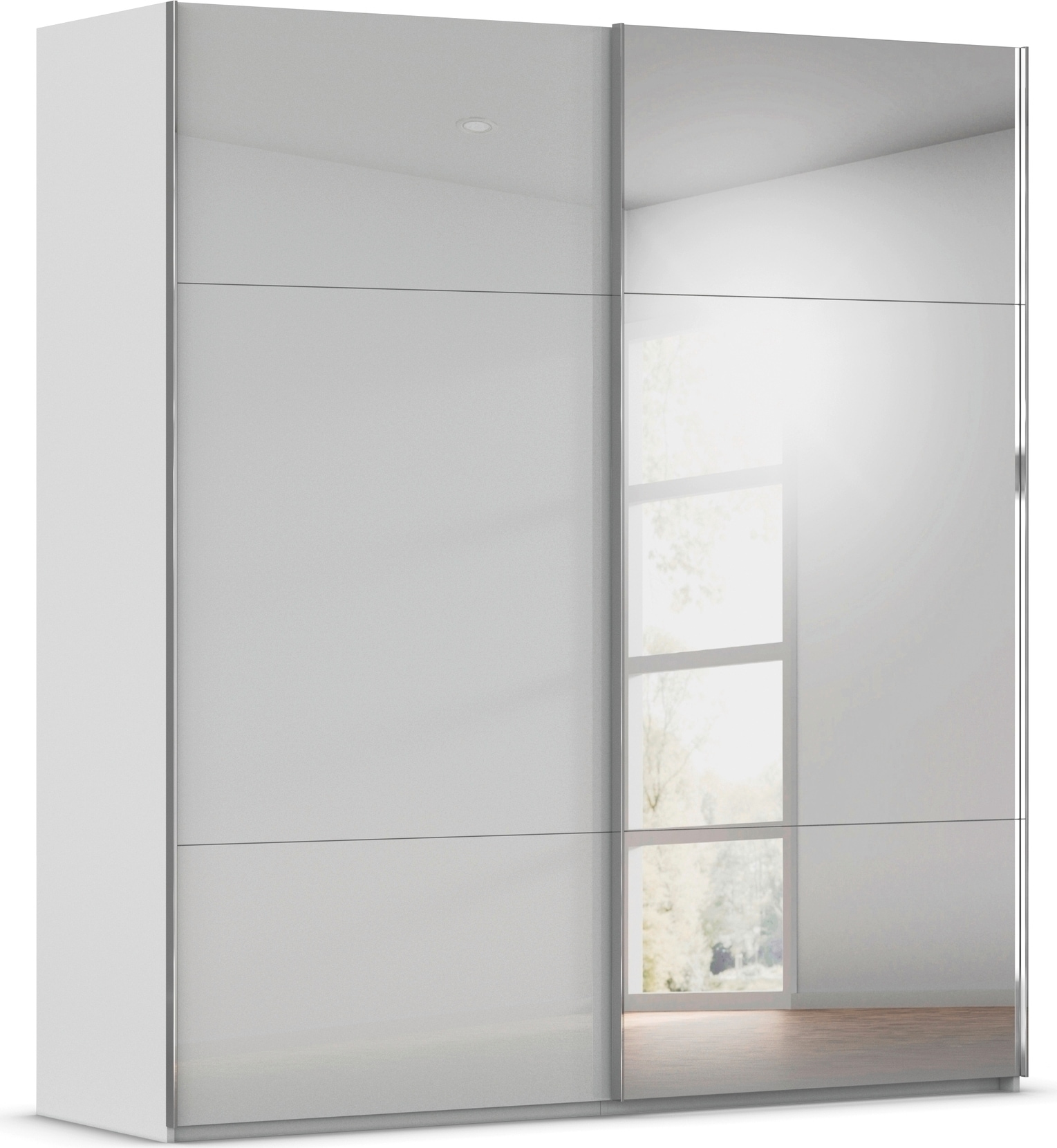 rauch Schwebetürenschrank "Kleiderschrank Schrank Garderobe Schlafzimmerschrank CONTIDO" 3 verschiedene Ausstattungen BASIC/CLASSIC/PREMIUM (inkl. SOFT-CLOSE), aus hochwertigem Material in 6 Breiten 2 Griff-Farben MADE IN GERMANY