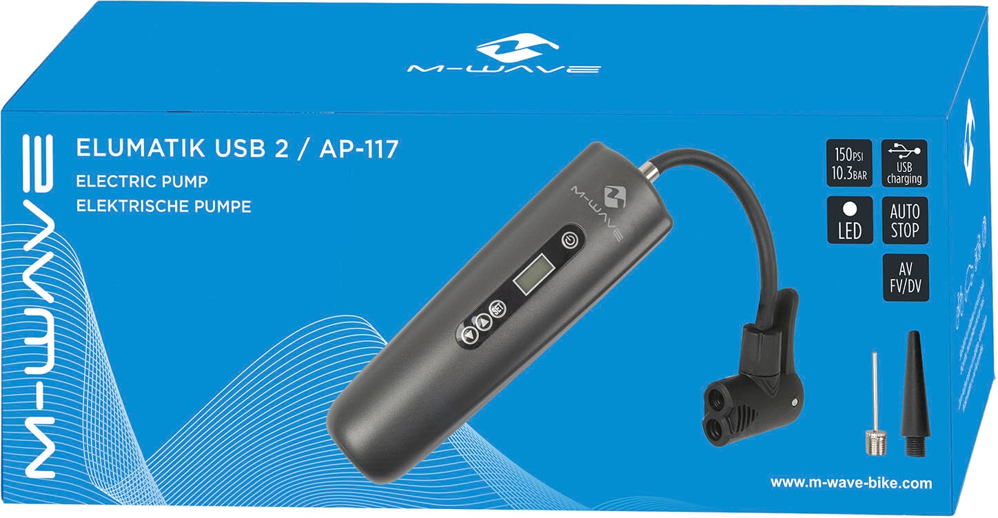 M-Wave Elektropumpe »ELUMATIK USB 2/AP-117«, (Packung, 5 tlg.) auf Raten |  BAUR | Fahrrad Zubehör & Ersatzteile