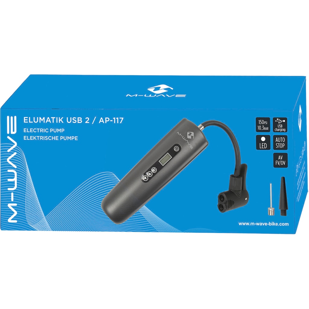 M-Wave Elektropumpe »ELUMATIK USB 2/AP-117«, (Packung, 5 tlg.)