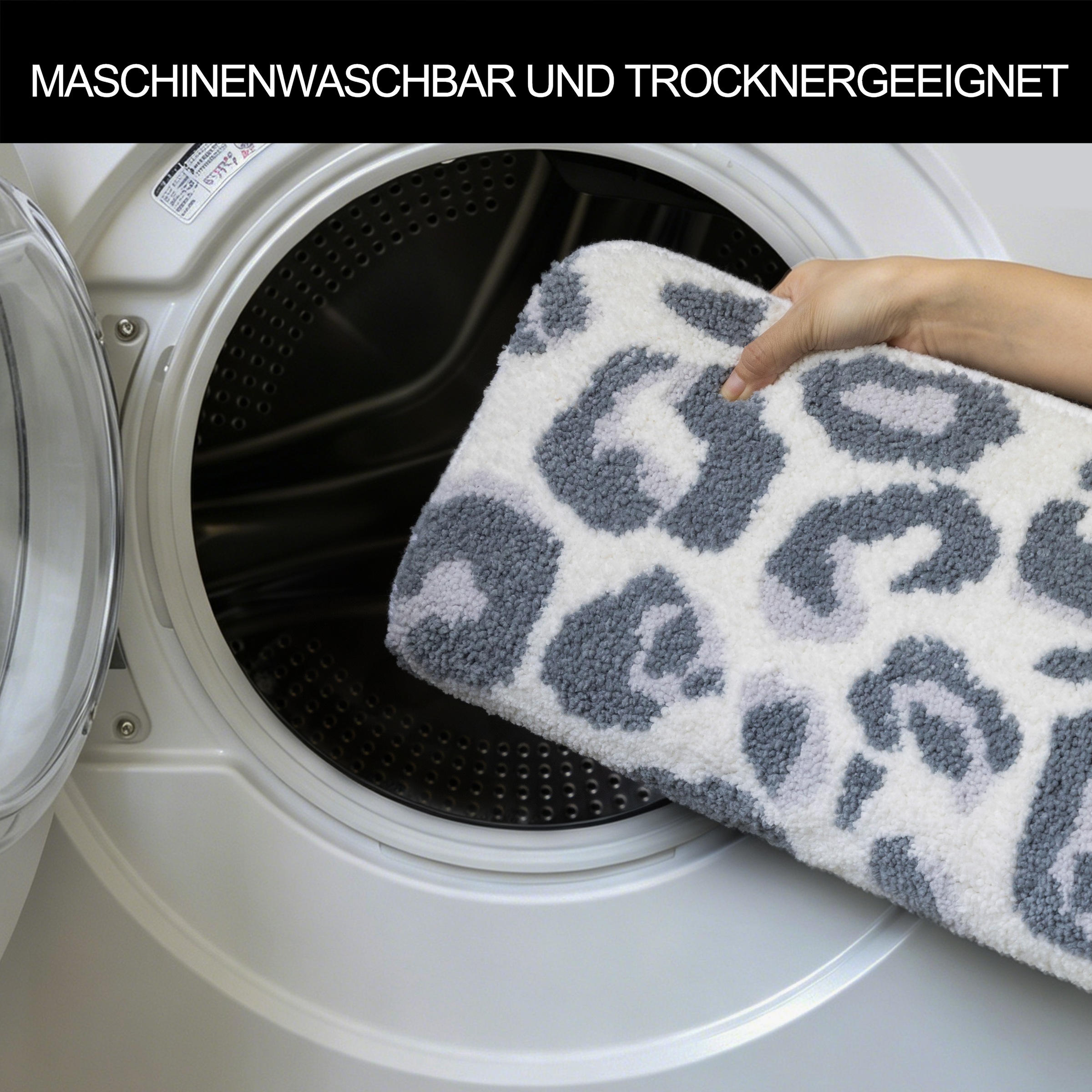 OTTO home Badematte »Regona Leo, Badvorleger, Badezimmer Teppich, Duschvorleger« Höhe 10 mm rutschhemmend beschichtet fußbodenheizungsgeeignet | schnell trocknend Leoparden-Muster, Animal Print, modern