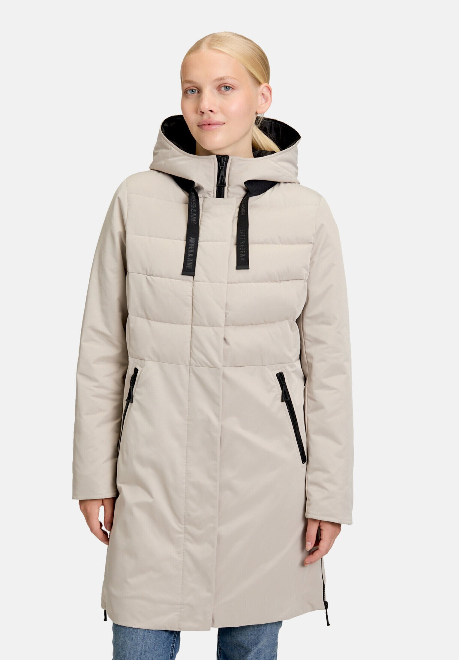 Amber & June Winterjacke »Damen Kunstdaune« mit Kapuze