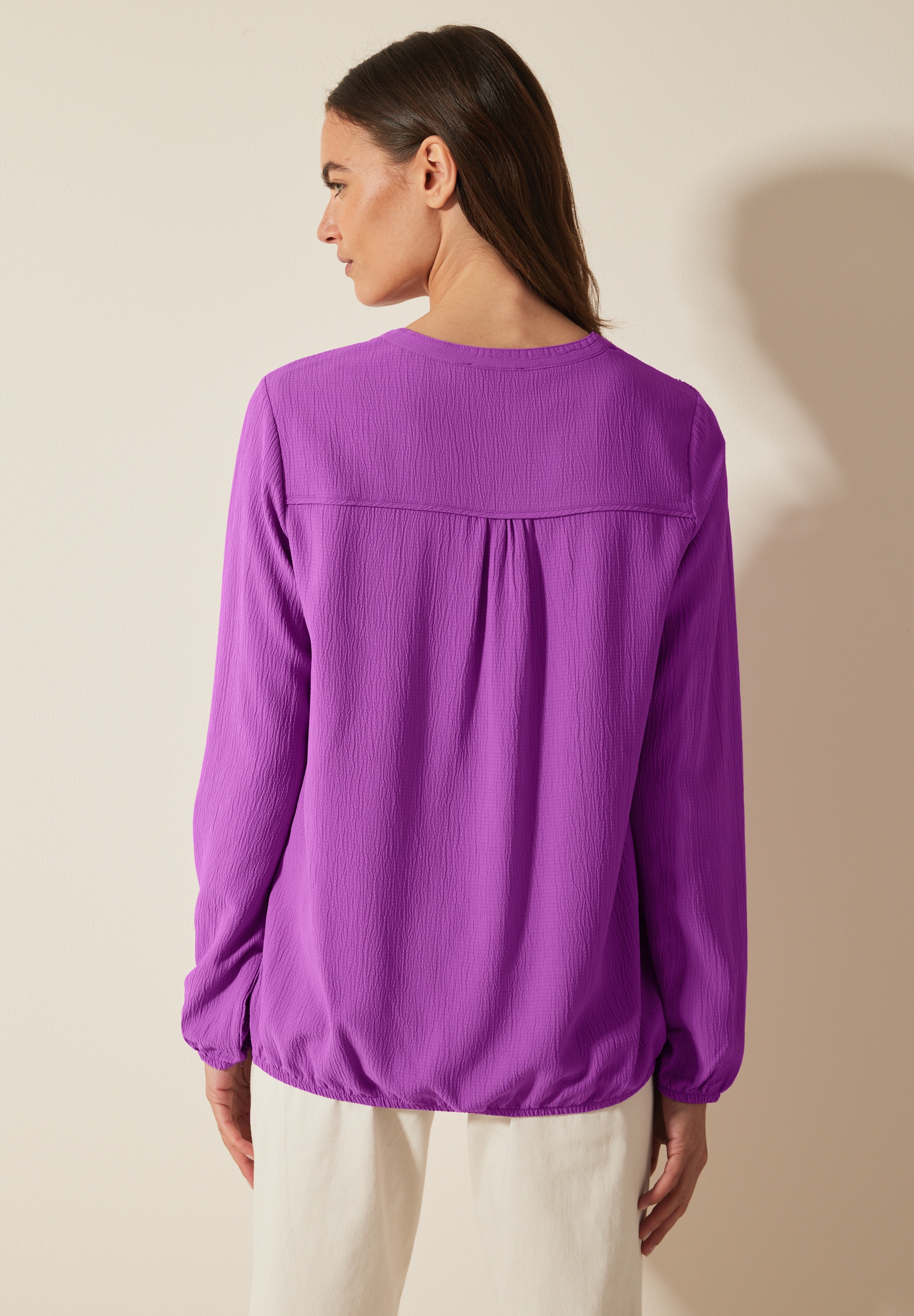 Cecil Langarmbluse, im angenehmen Materialmix günstig online kaufen