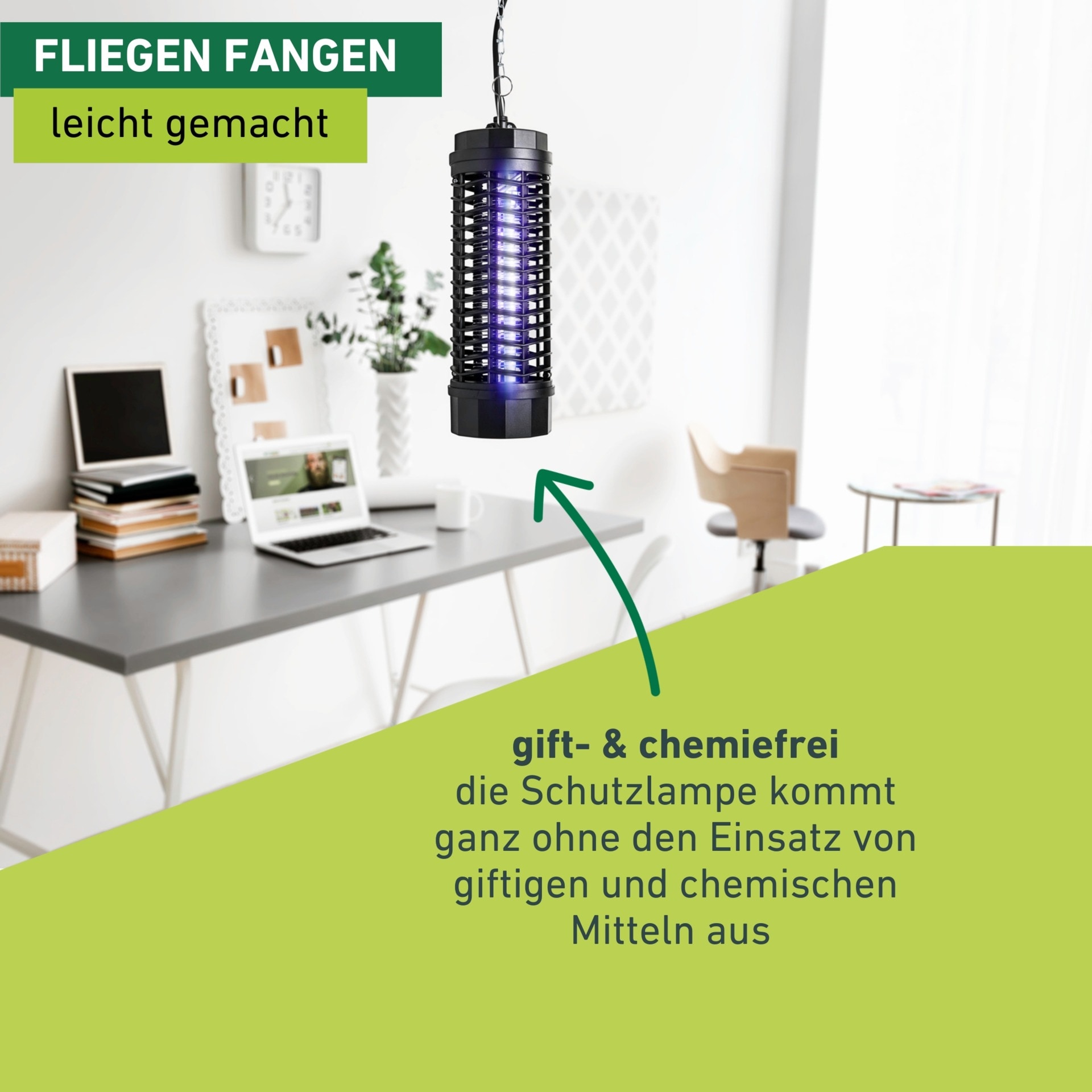 Windhager Insektenfalle »für Fluginsekten, Schutzlampe für den Fang von Insekten« vollisoliertes Kunststoffgehäuse, UV-Lampe mit 4 oder 11 Watt