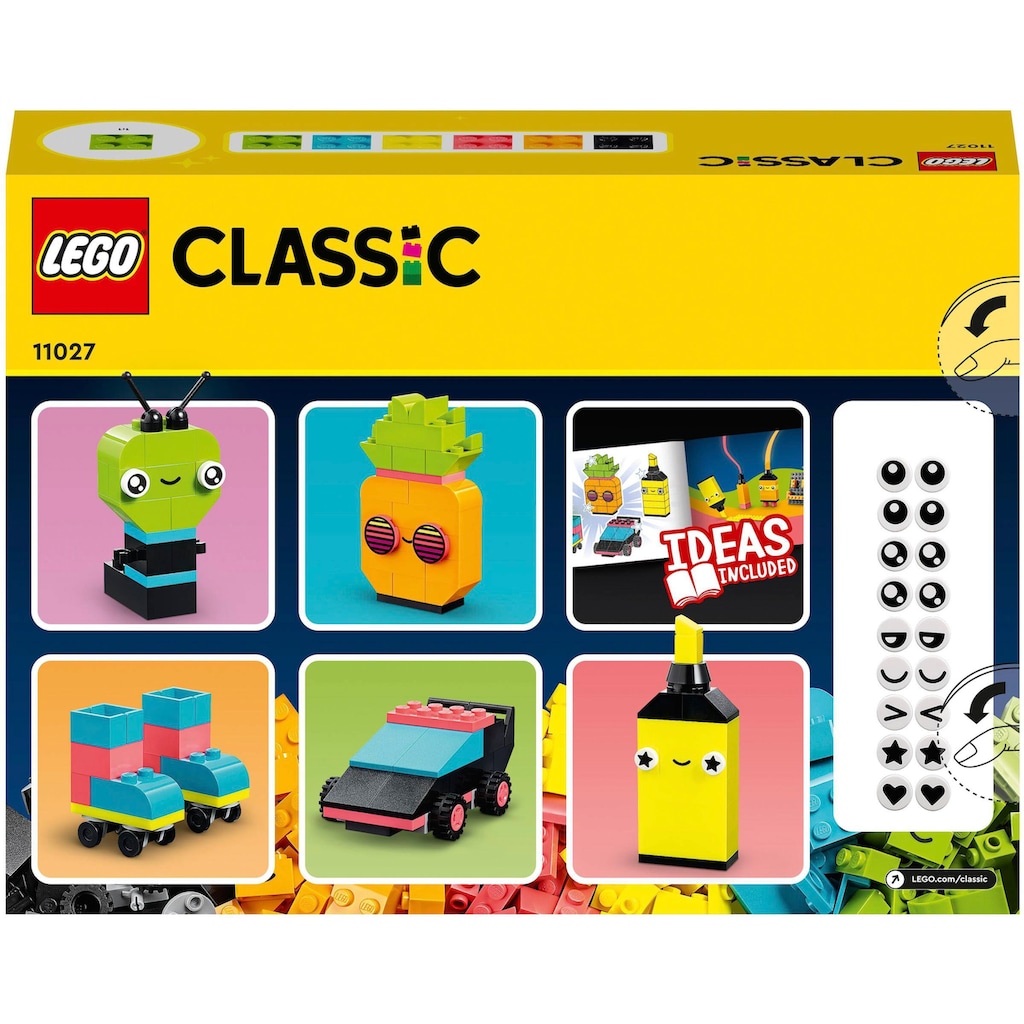 LEGO® Konstruktionsspielsteine »Neon Kreativ-Bauset (11027), LEGO® Classic«, (333 St.)
