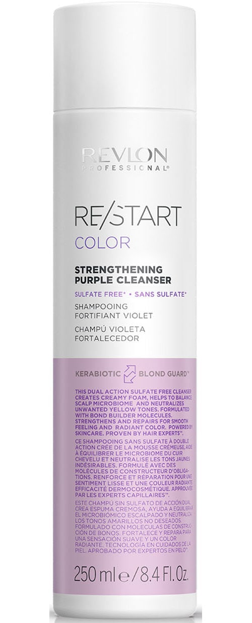 Kinder Haarshampoo "Re/Start COLOR Purple Cleanser 250 ml", 250ml, lila, REVLON PROFESSIONAL, Haarpflegemittel, Neutralisiert Gelbtöne, regeneriert