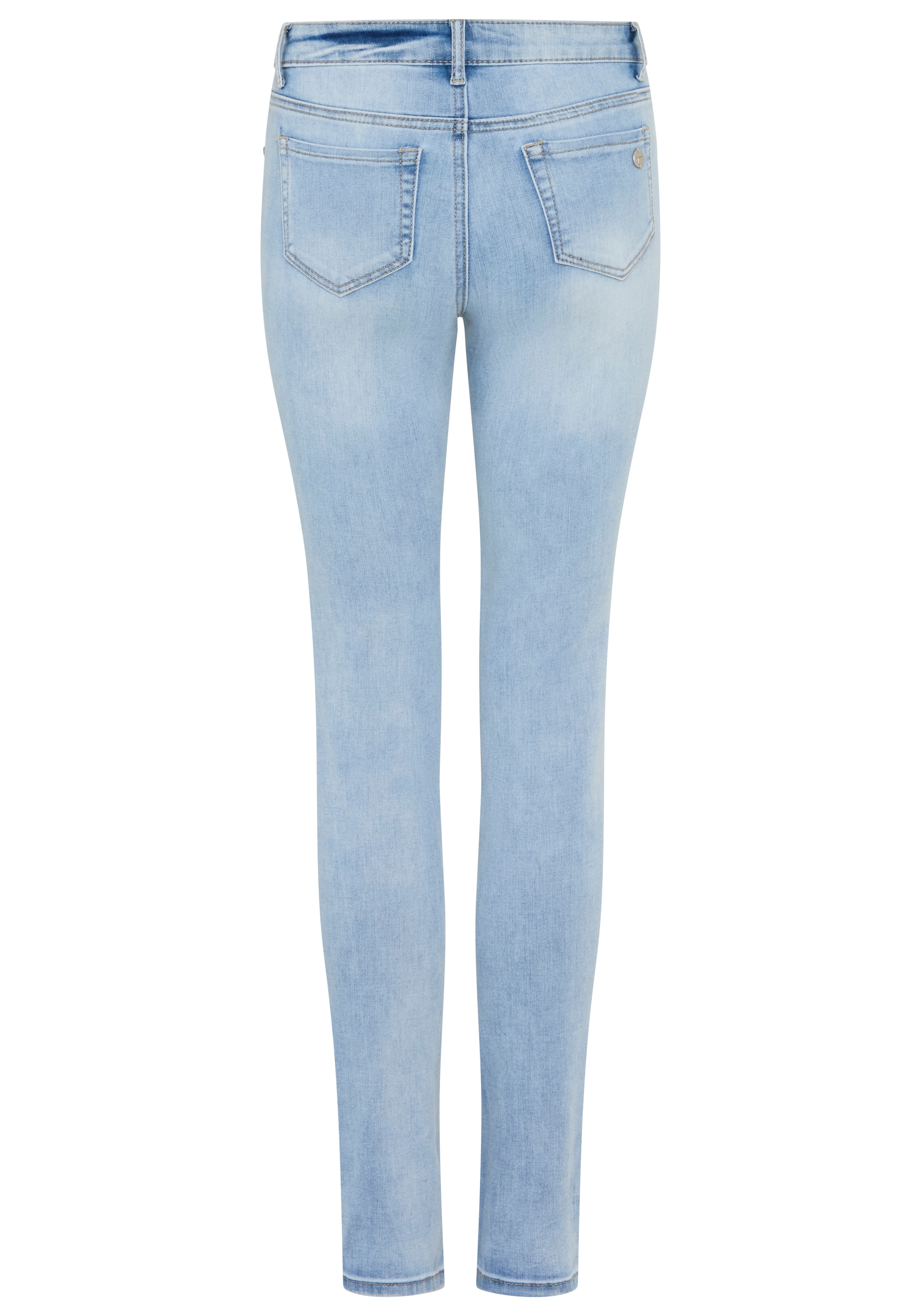 Tamaris Skinny-fit-Jeans schmale Beinweite, mit Gürtelschlaufenbund, mit Metallreißverschluss