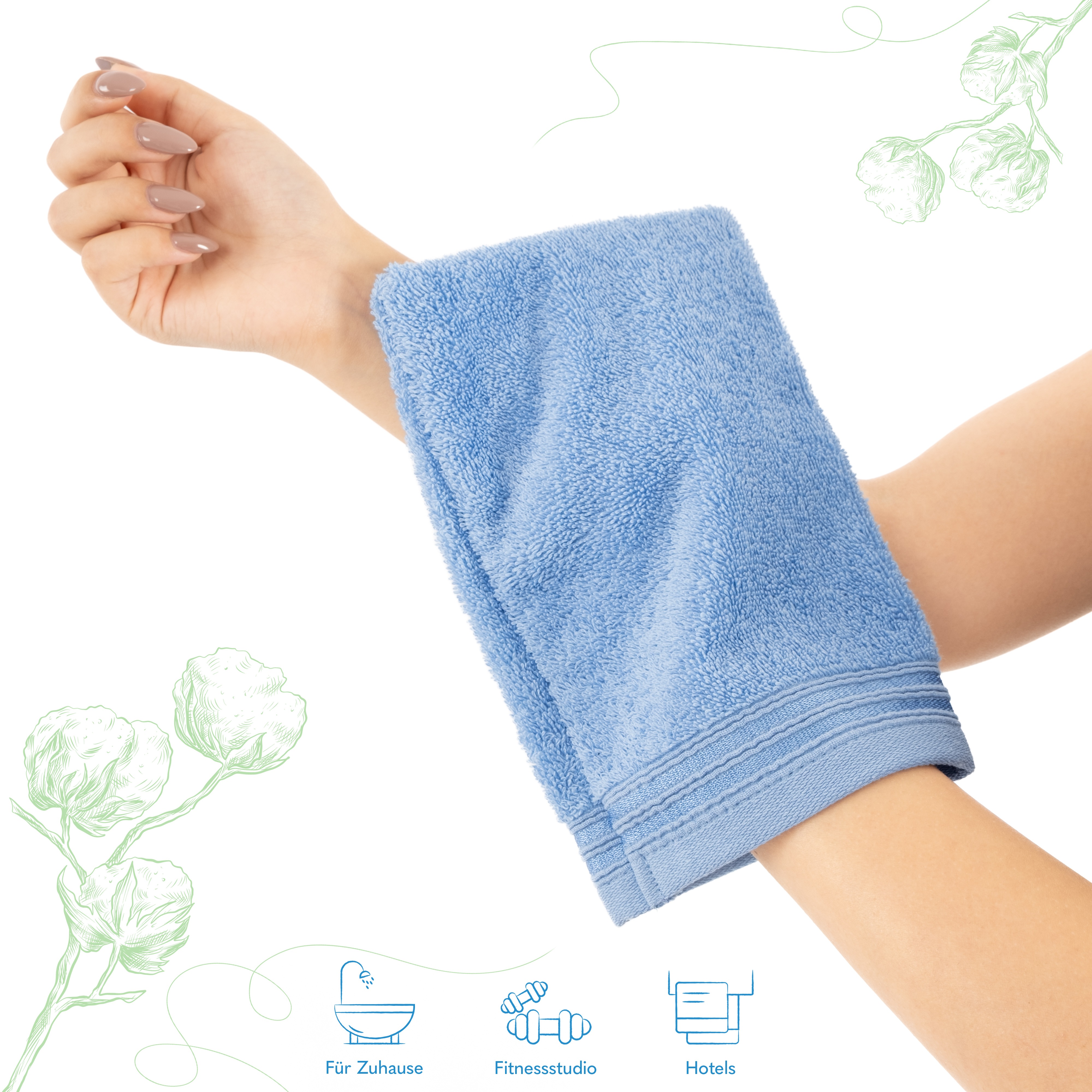 Thumbnail - HAMMETEX Waschlappen "2er-Set Waschlappen 15x22 cm, 100% Baumwolle, weich und saugfähig"