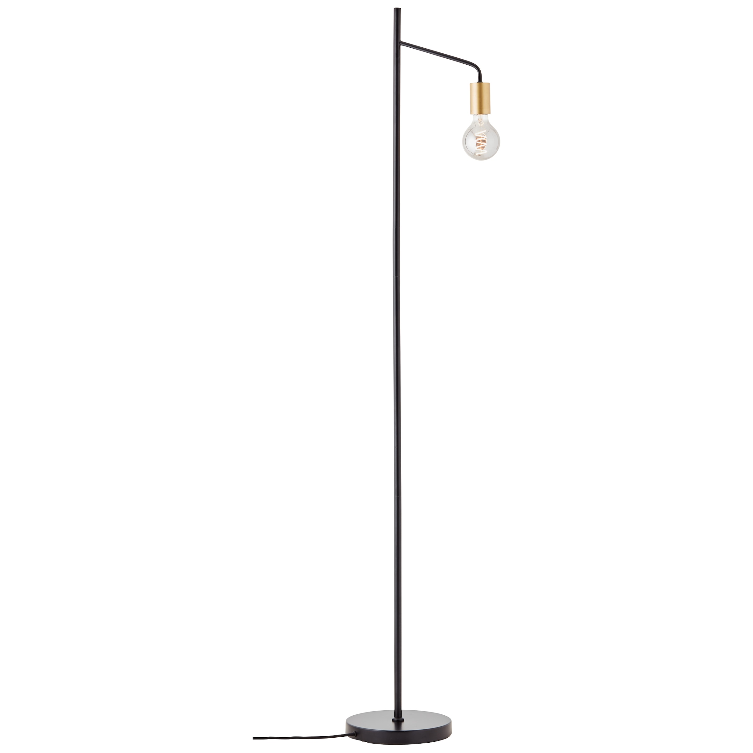 Brilliant Stehlampe »Kiel«, 1 flammig, Leuchtmittel E27 | ohne Leuchtmittel, 149 x 30 x 22 cm, E27, matt schwarz/messingfarben