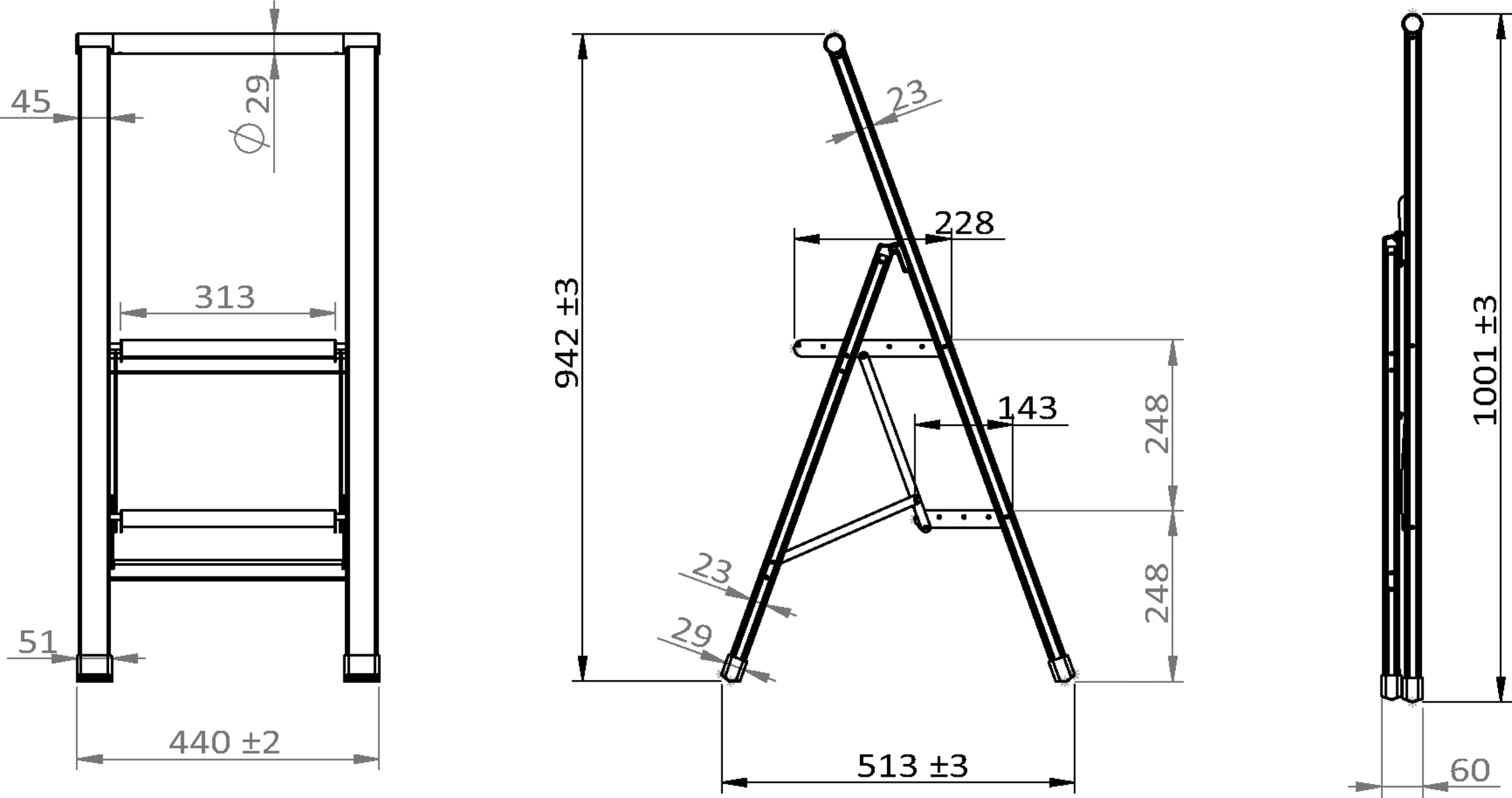 WENKO Trittleiter »Modell Alu-Design«, Klapptritt Leiter, rutschsichere XXL-Stufen, klappbar, bis 150 kg