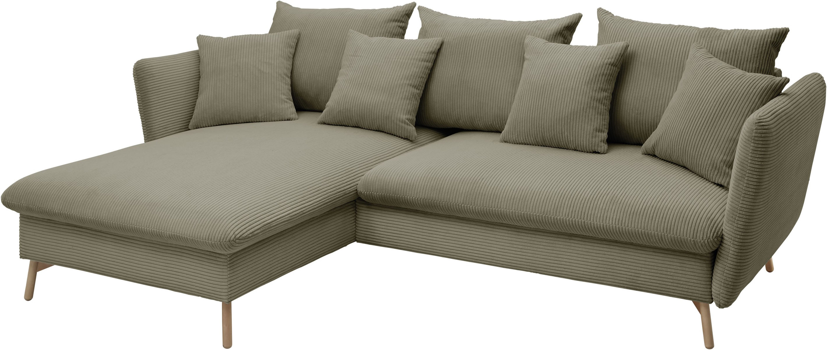 Thumbnail - andas Ecksofa "MERLE, 258 cm, L-Form, traumhafter Cord,", mit Bettfunktion und Bettkasten, Liegefläche 224 x 139