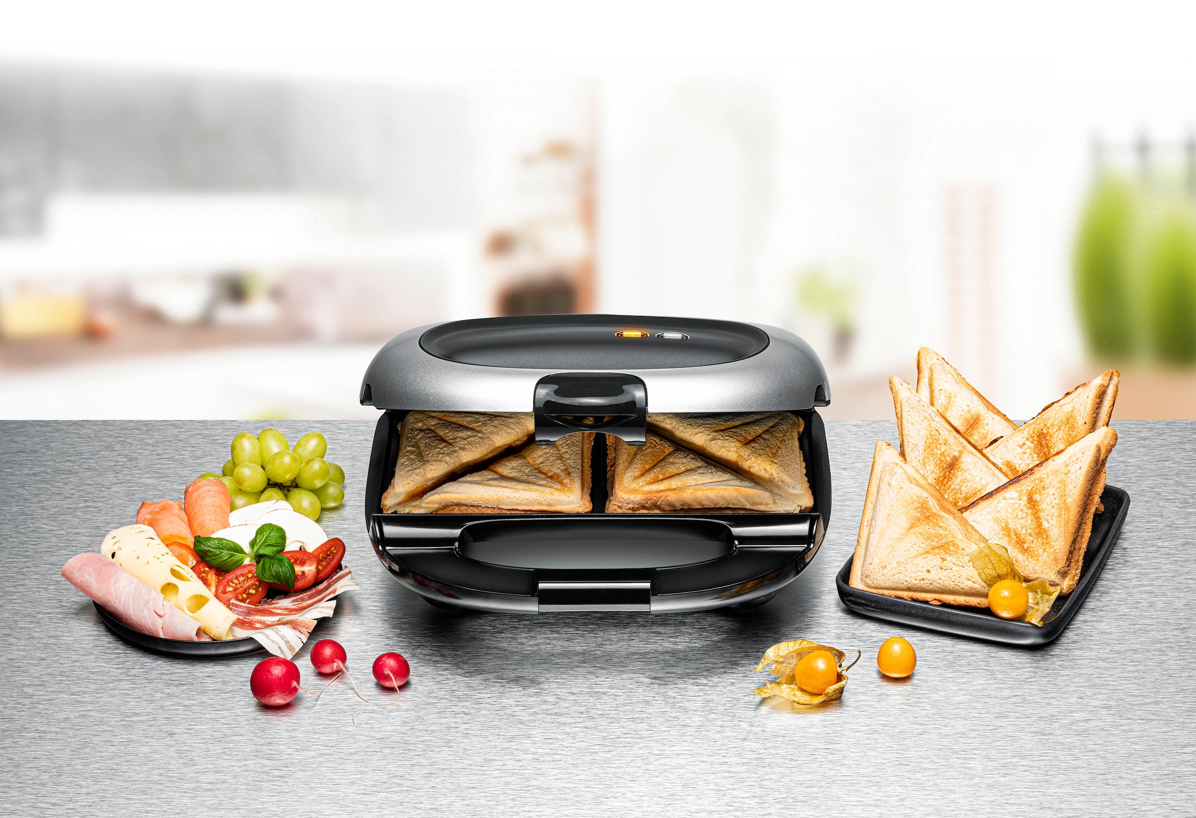 Sandwichmaker »ST 1000«, 950 W, für 2 American XL Toasts (ca. 12 x 12 cm)