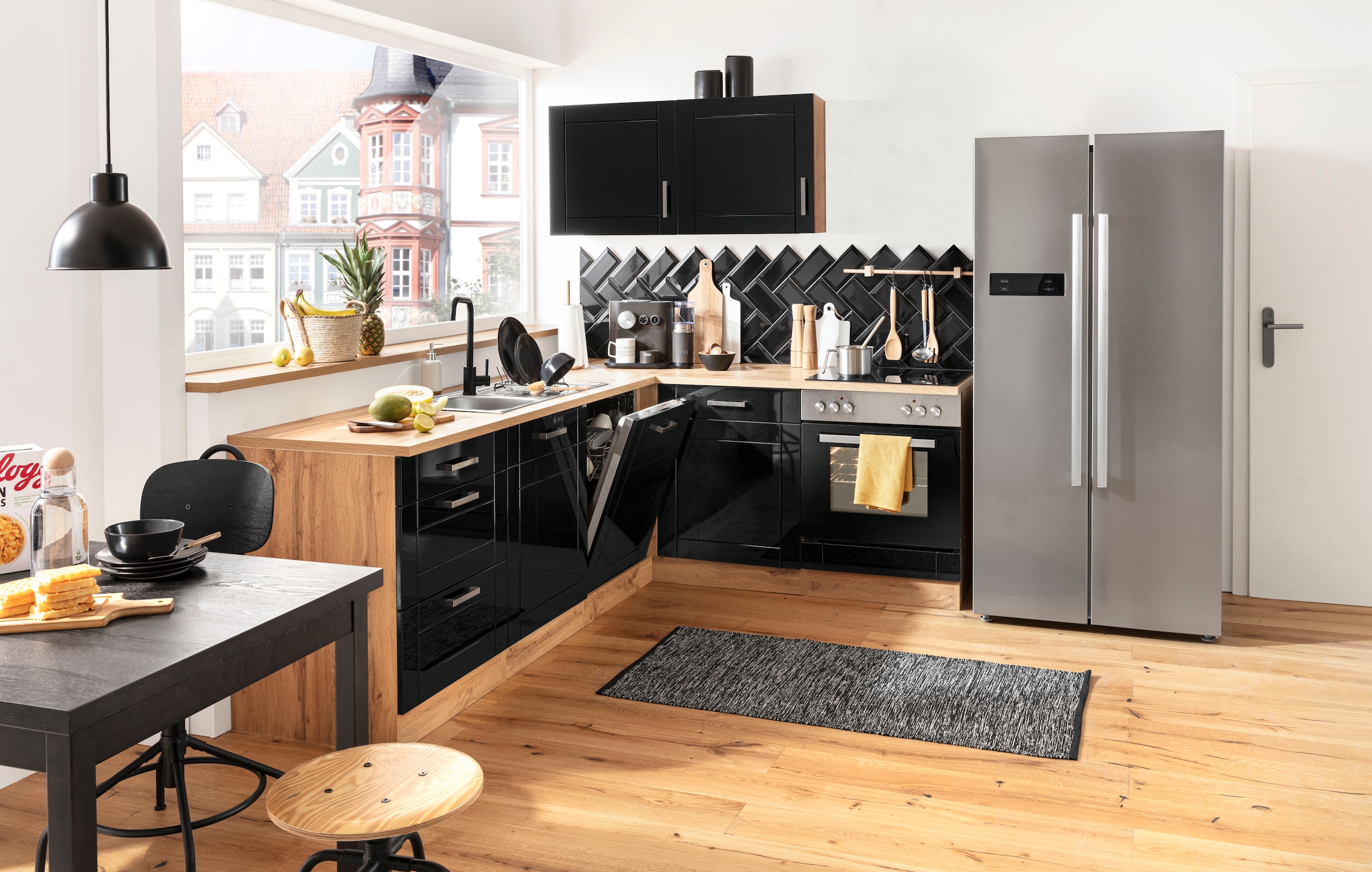 KOCHSTATION Winkelküche »KS-Tinnum«, ohne E-Geräte, Stellbreite 240/180 cm