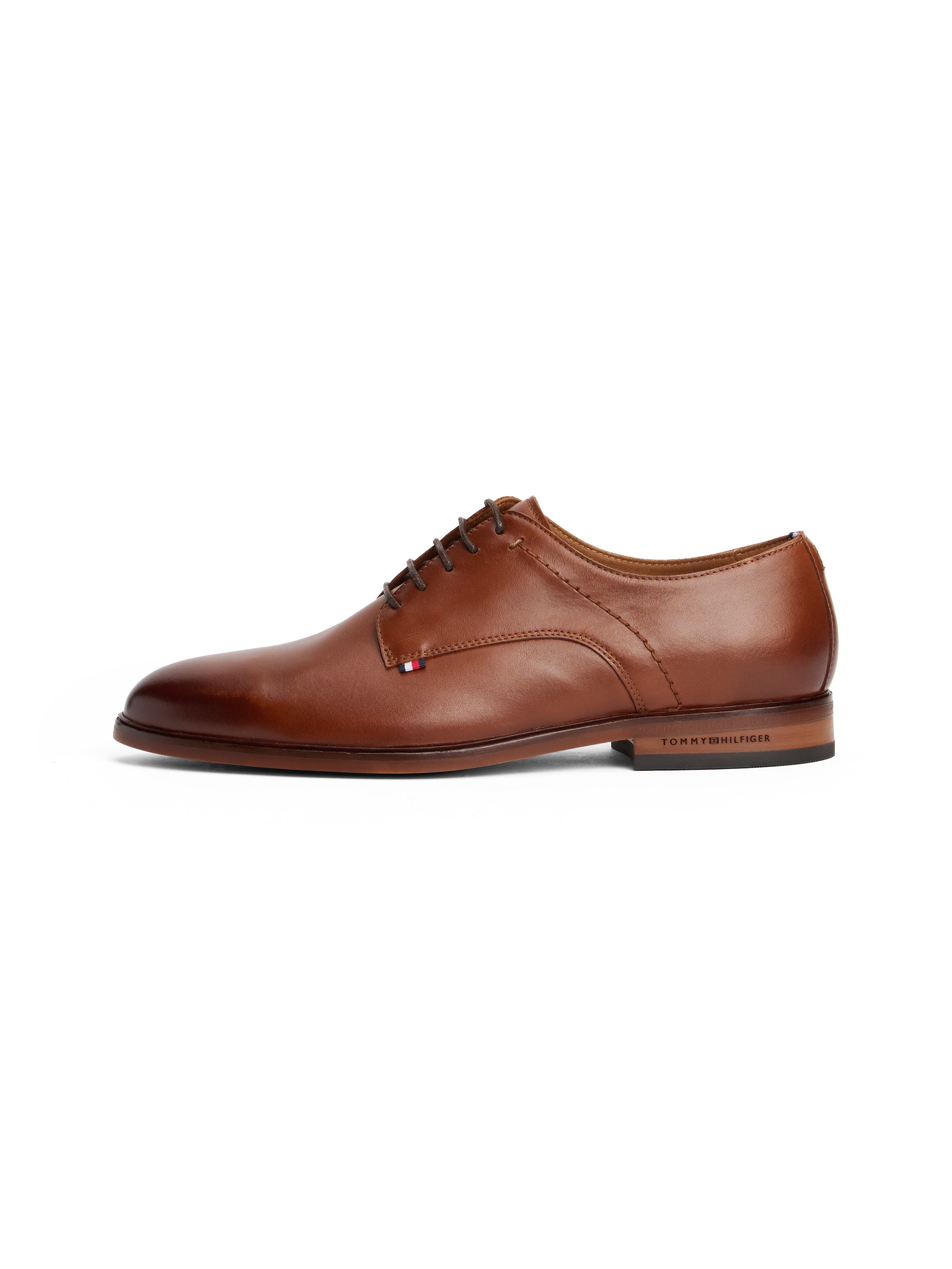 Tommy Hilfiger Schnürschuh »HILFIGER THUNIT LTH SHOE«, Blockabsatz, Businessschuh, Abendschuh in edlem Used Look