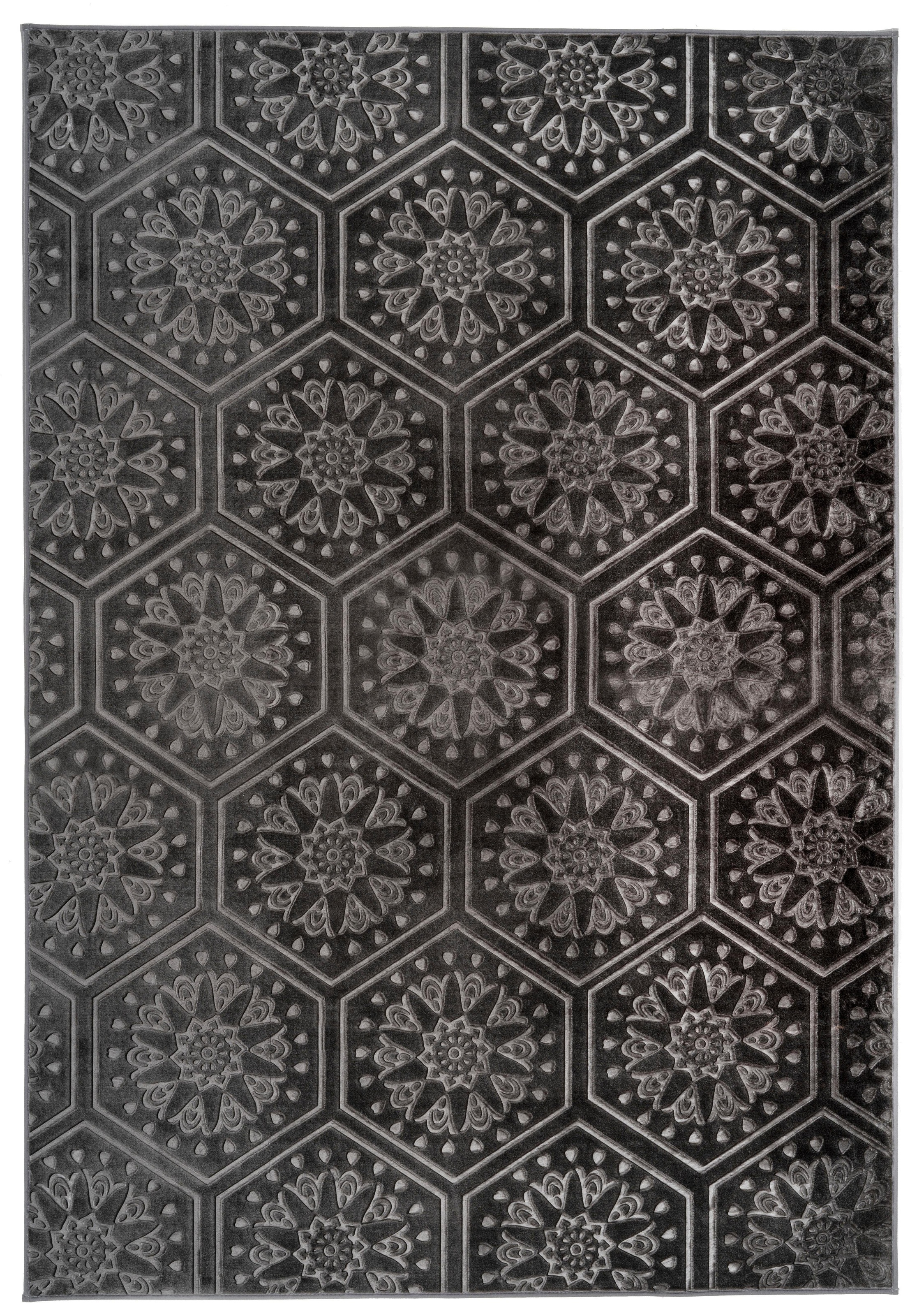 my home Teppich "Stina" rechteckig 7 mm Höhe Hoch-Tief-Effekt, mit Muster, günstig online kaufen