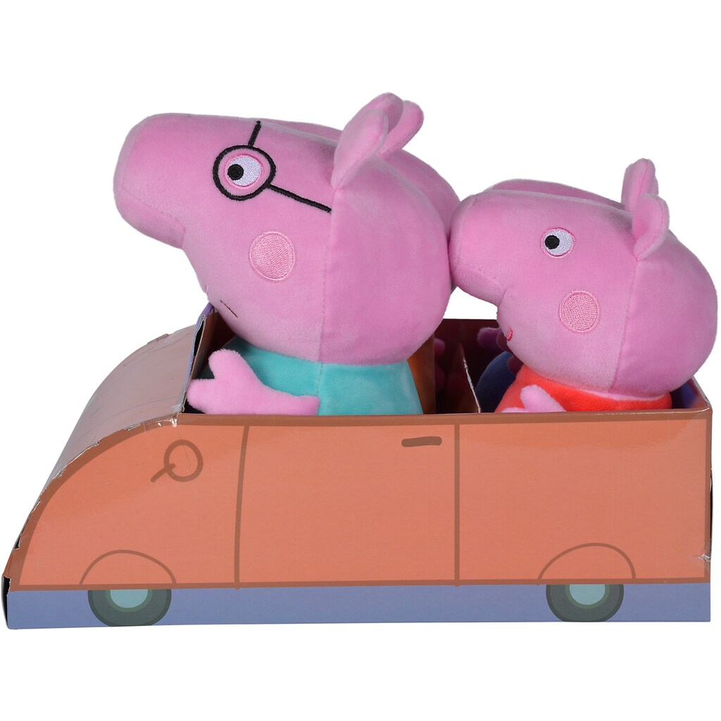 SIMBA Kuscheltier »Peppa Pig, Familie im Auto«, (Set, 4 St.)