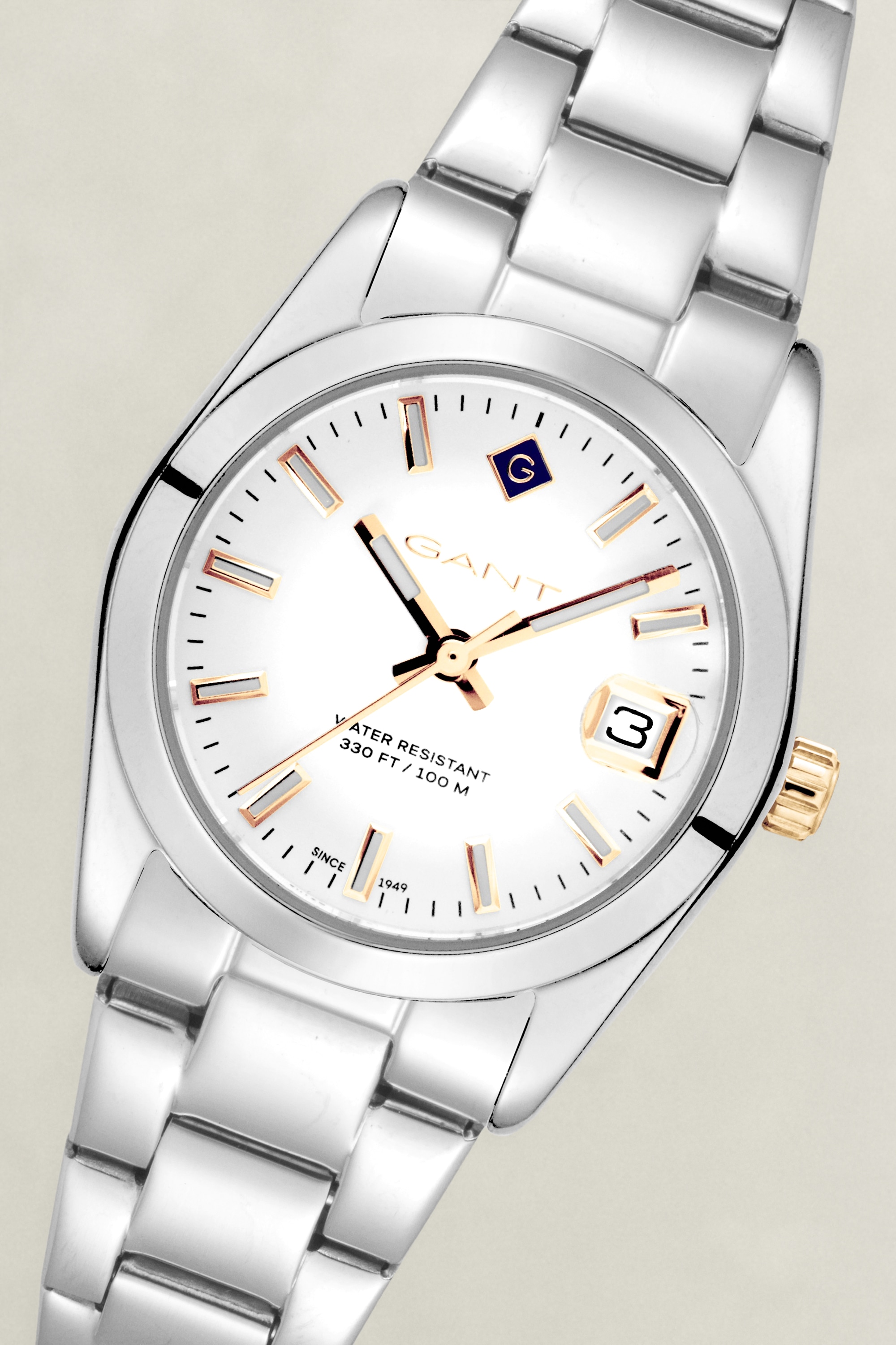 Gant Quarzuhr »Everett Mini« Armbanduhr, Damenuhr, Edelstahlarmband, analog, Tag