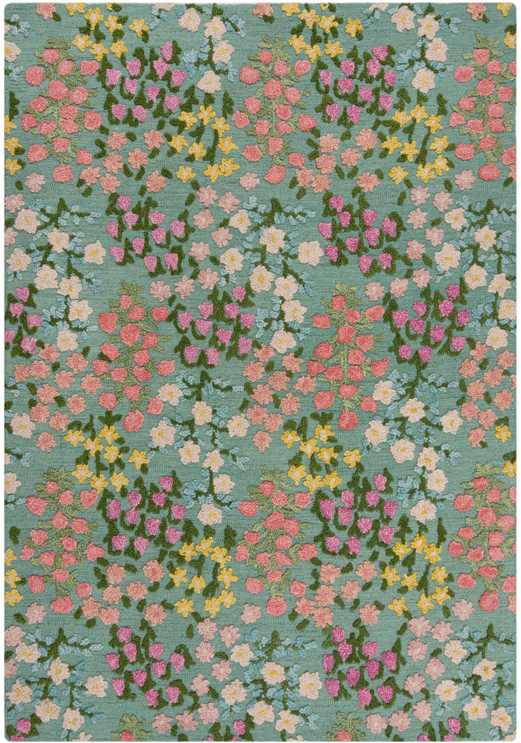 FLAIR RUGS Wollteppich "Emilia Floral, Hoch-Tief-Struktur," rechteckig 9 mm günstig online kaufen
