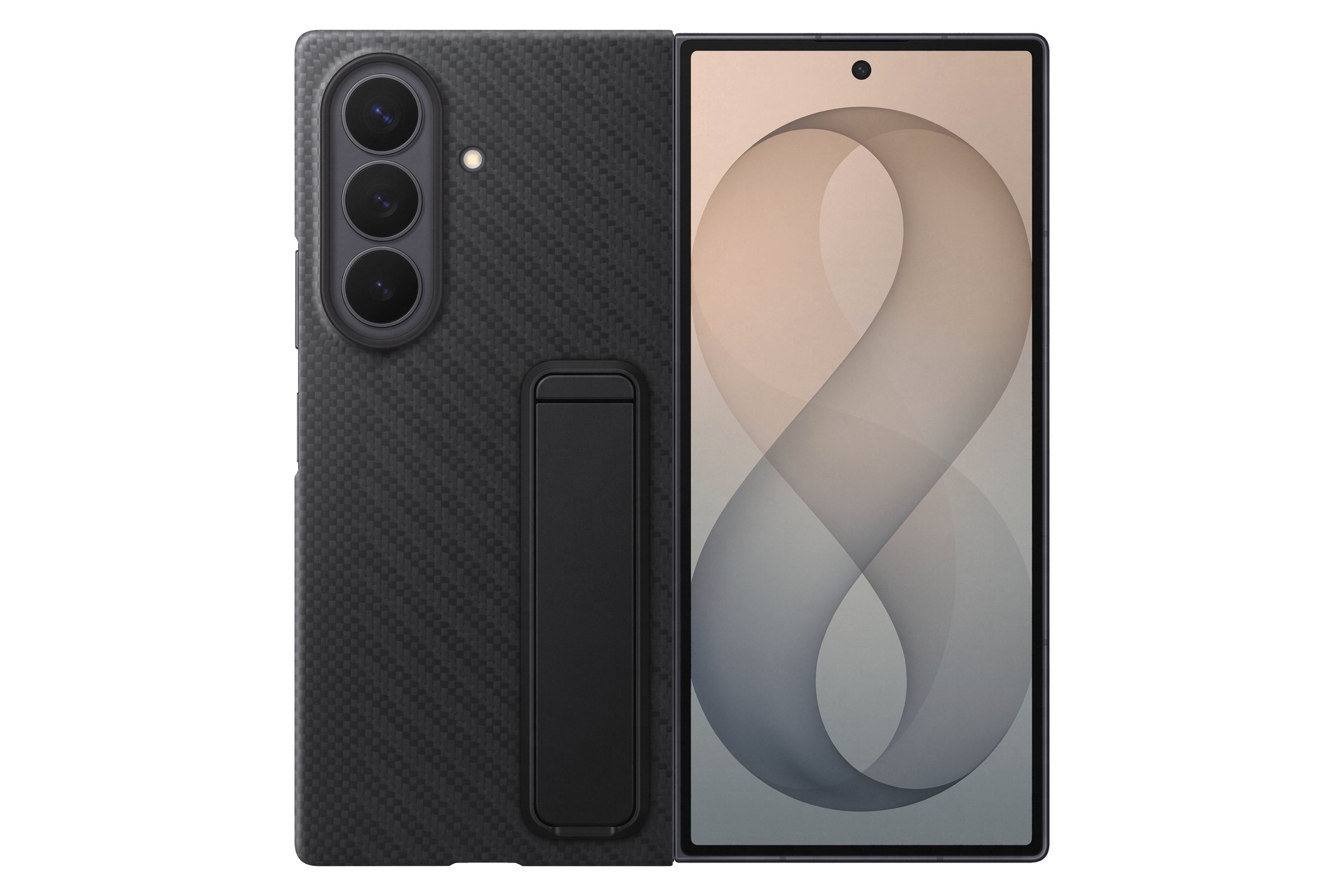 Samsung Smartphone-Hülle »Carbon Standing Case für Galaxy Fold8 Ultra« Smartphones Backcover, Schutzhülle, Handyschutzhülle, Case, Schutzcase, stoßfest